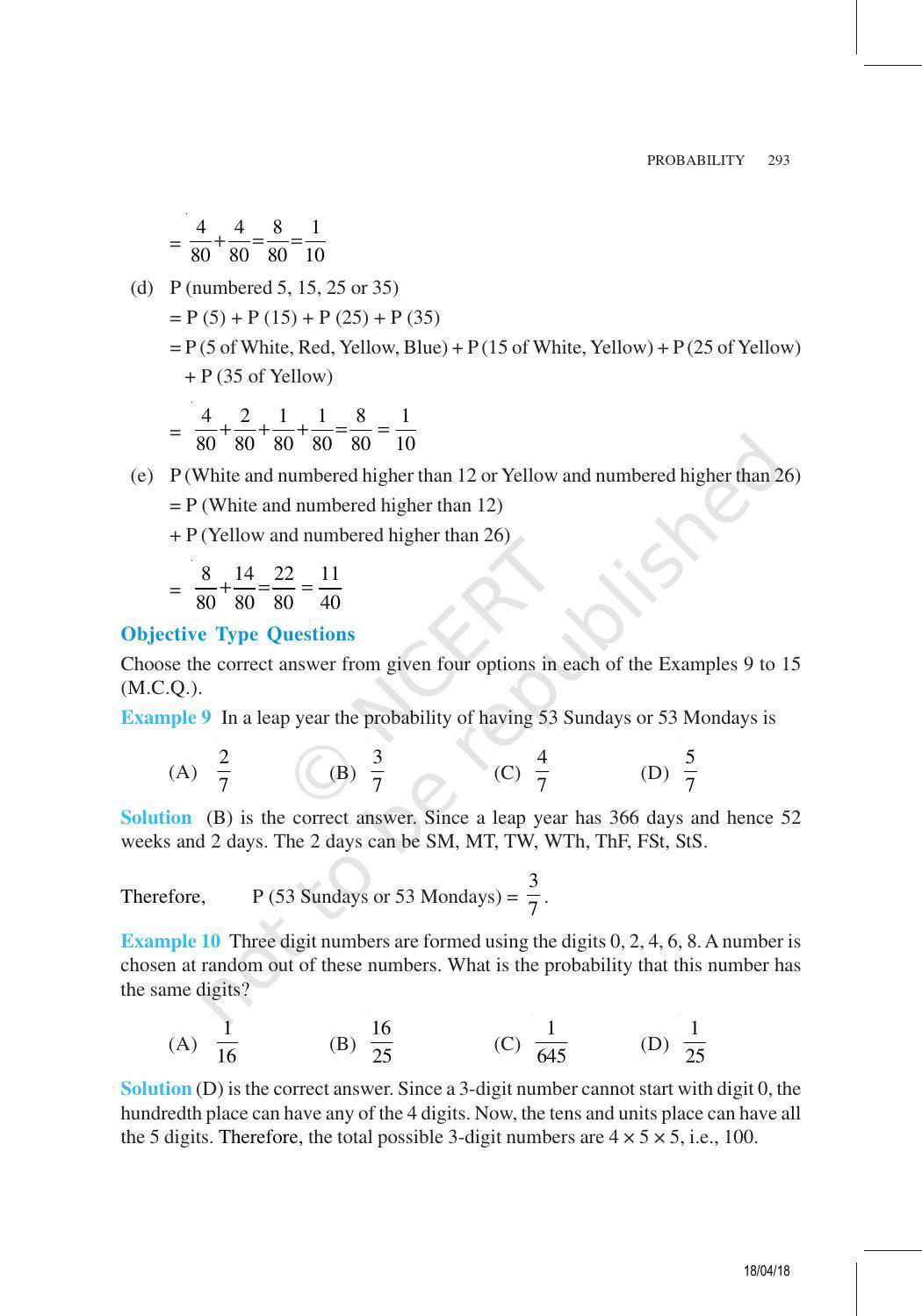 NCERT Exemplar Book for Class 11 Maths: Chapter 16 Probability - Page 10