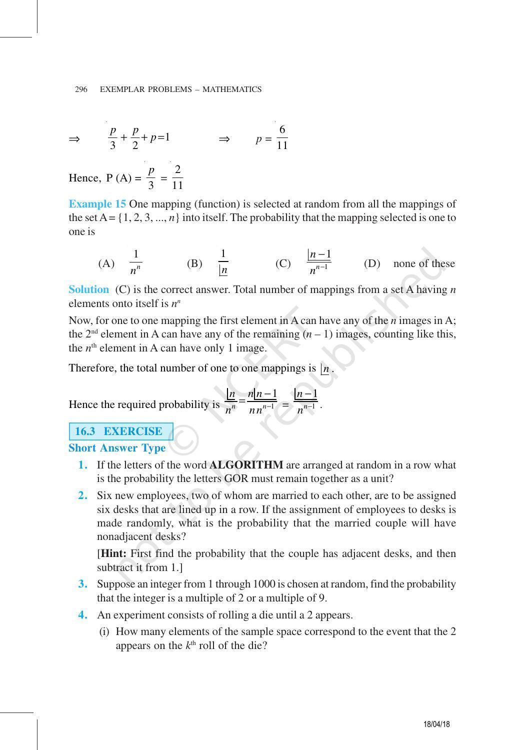 NCERT Exemplar Book for Class 11 Maths: Chapter 16 Probability - Page 13