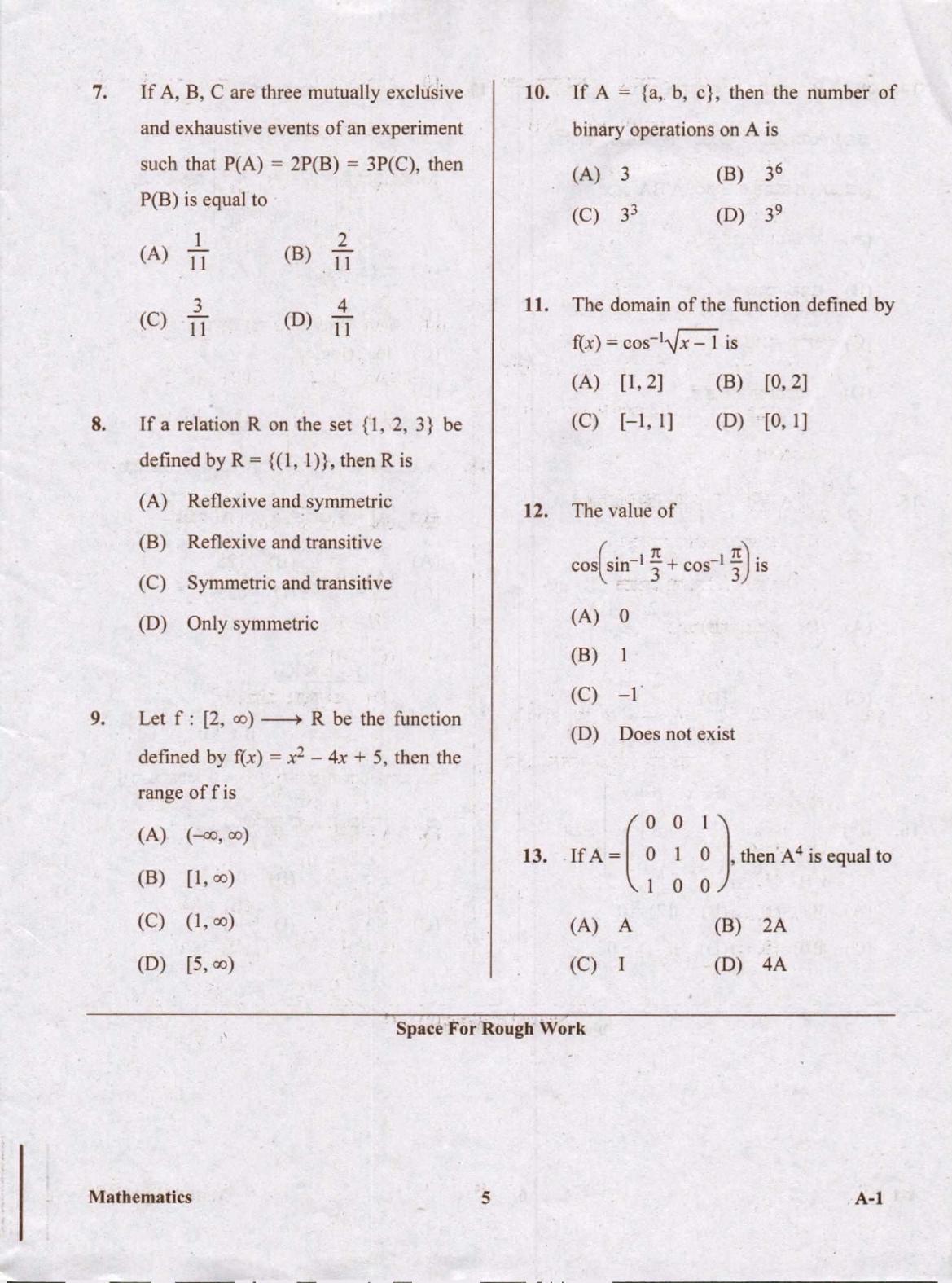 KCET Mathematics 2020 Question Papers - Page 5