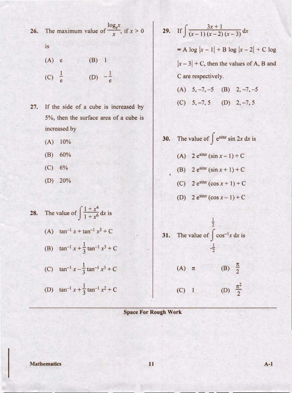 KCET Mathematics 2020 Question Papers - Page 11