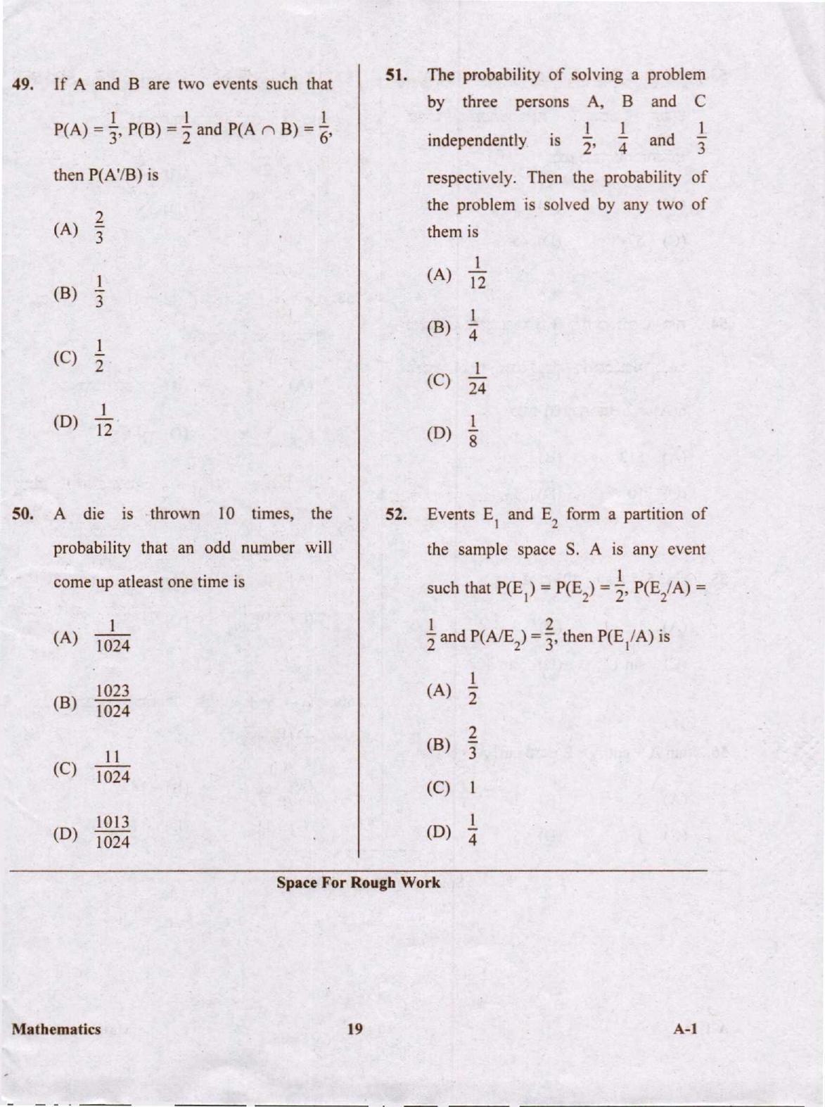 KCET Mathematics 2020 Question Papers - Page 19
