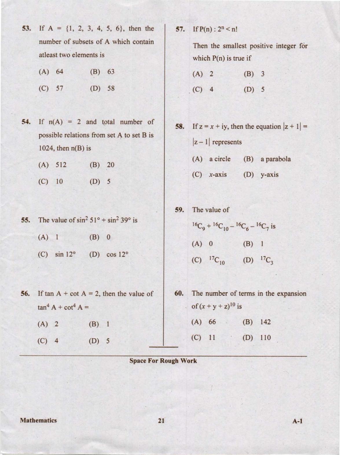 KCET Mathematics 2020 Question Papers - Page 21