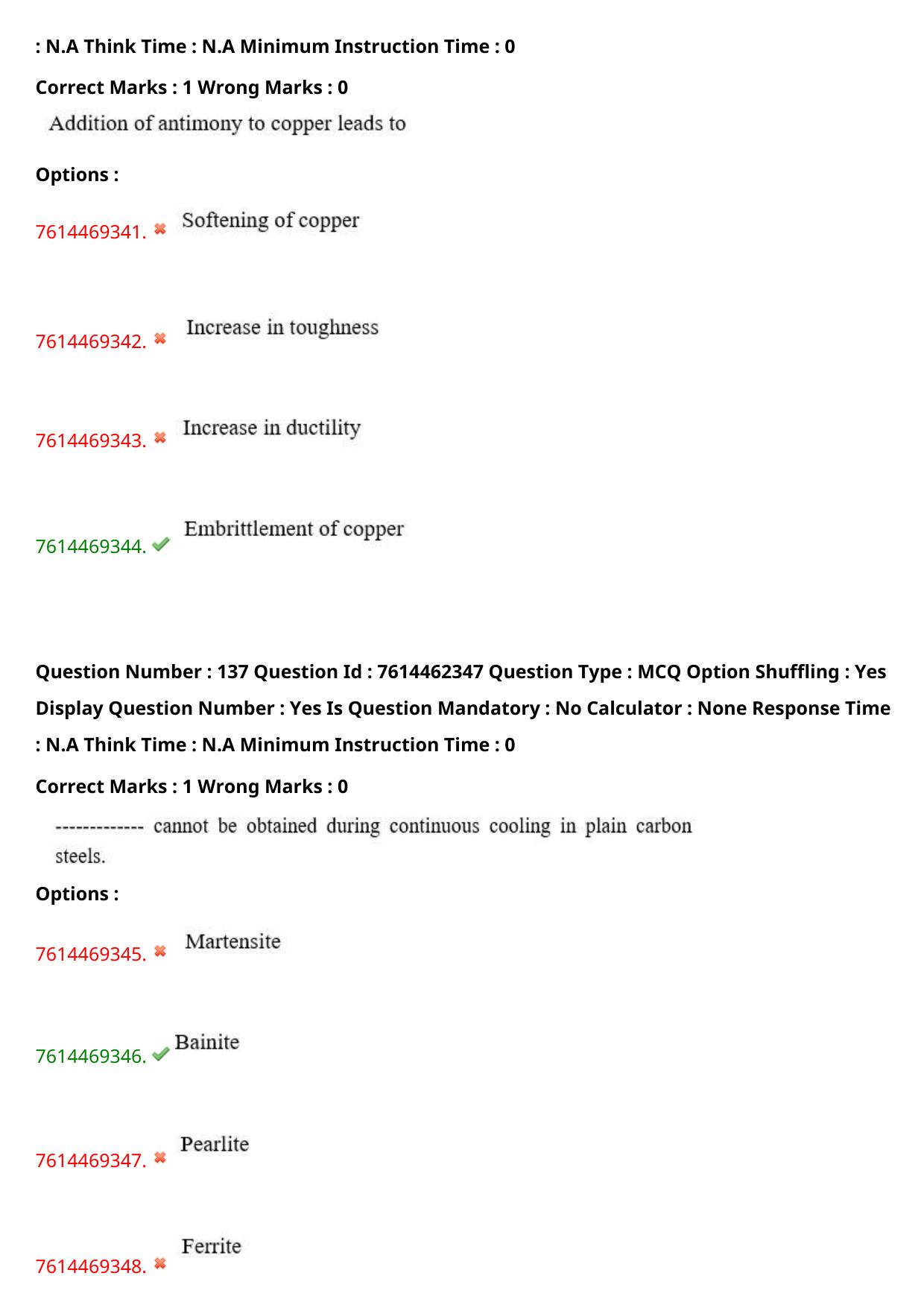 TS ECET 2024: MET – METALLURGICAL ENGINEERING Master Question Paper With Preliminary Key - Page 84