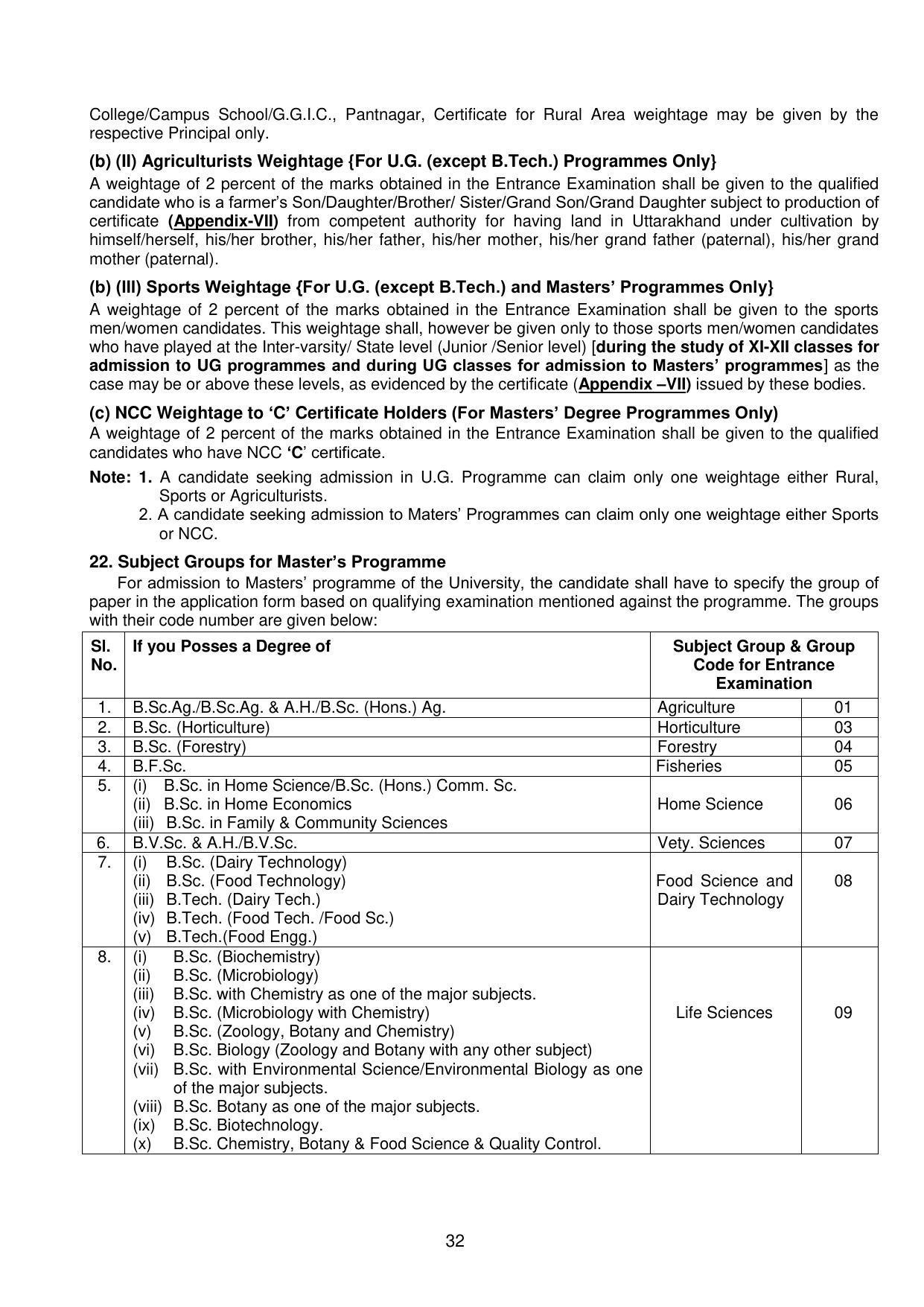 GBPUAT Entrance Exam Prospectus 2023 - IndCareer Docs