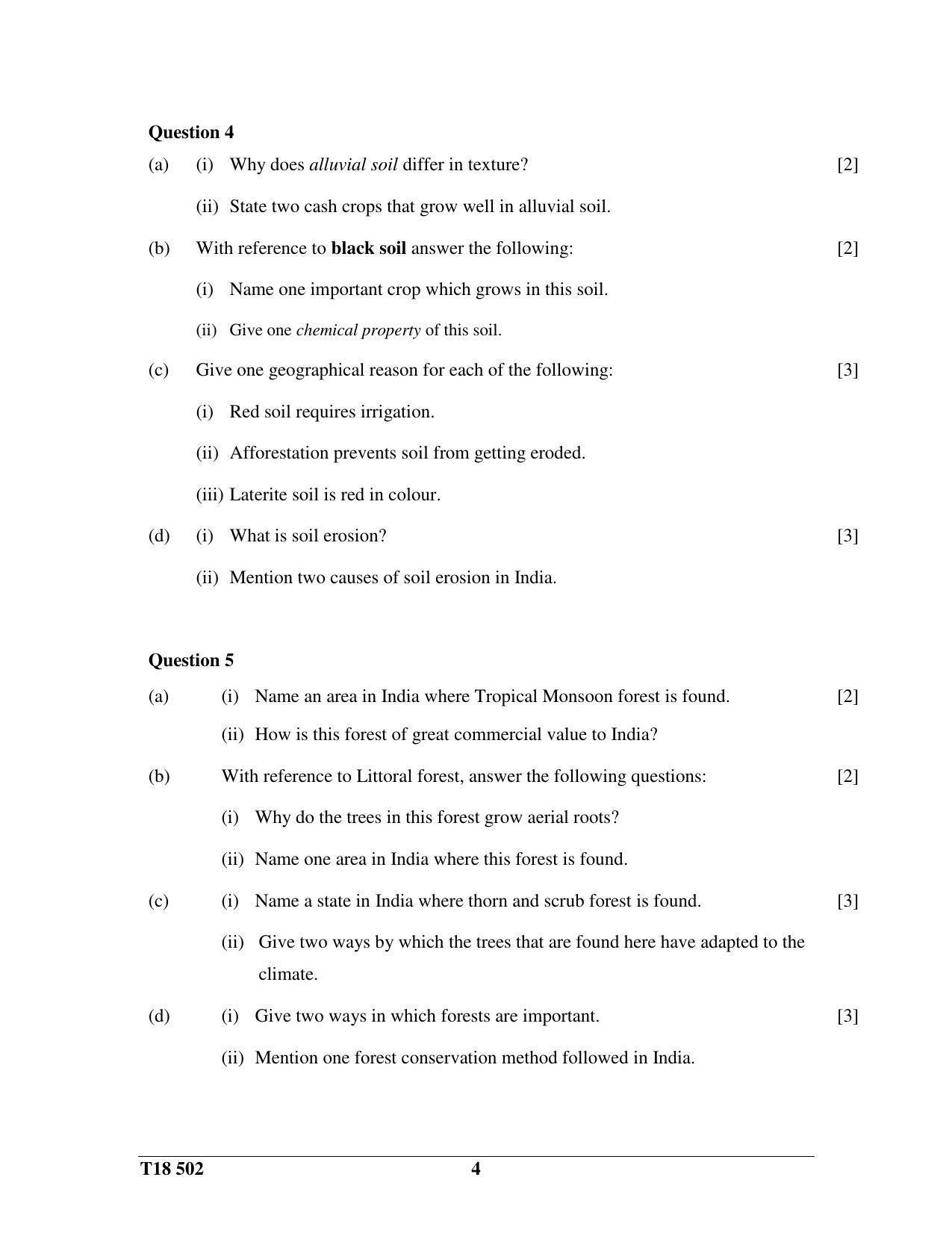 ISC Class 12 2018 H.C.G. - Paper – II Question Paper - IndCareer Docs