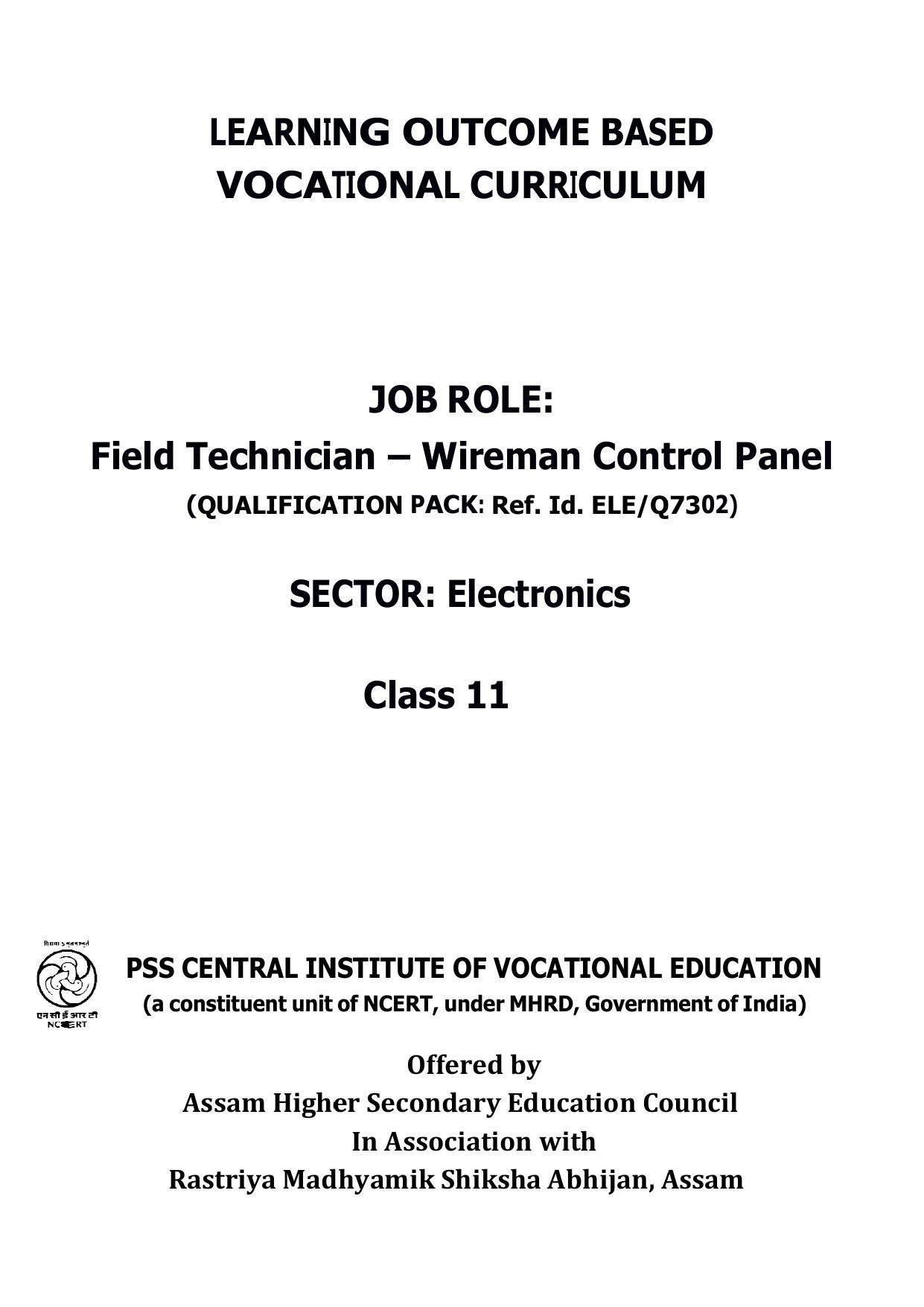 AHSEC 1st Year  Electronics Syllabus - Page 1