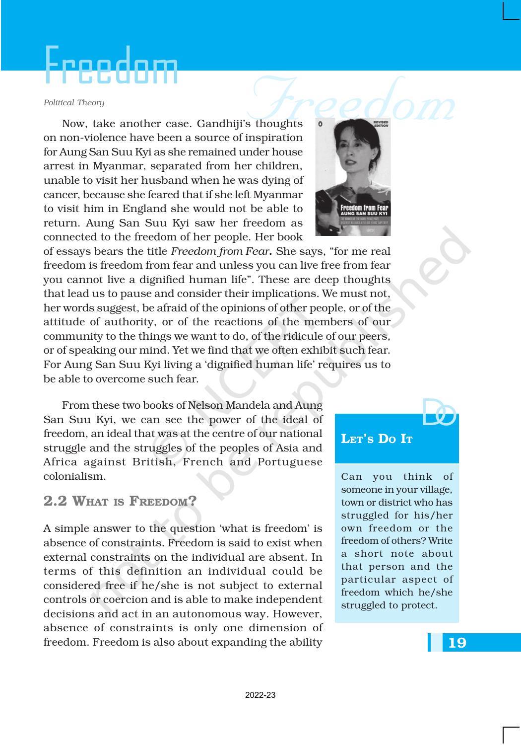 NCERT Book for Class 11 Political Science (Political Theory) Chapter 2 Freedom - Page 3