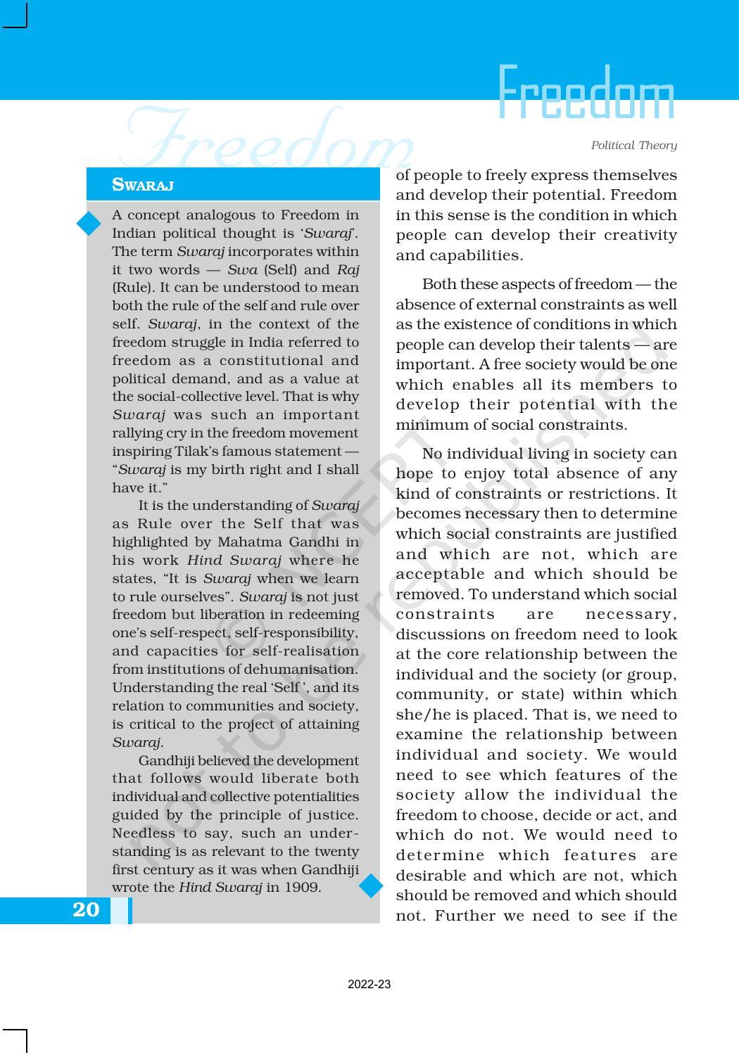 NCERT Book for Class 11 Political Science (Political Theory) Chapter 2 Freedom - Page 4