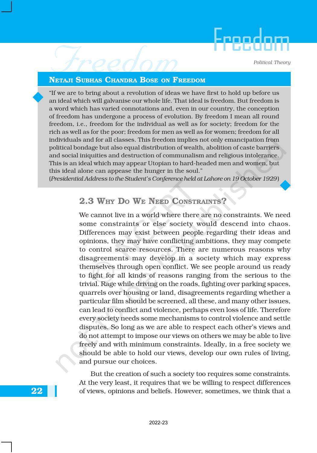 NCERT Book for Class 11 Political Science (Political Theory) Chapter 2 Freedom - Page 6