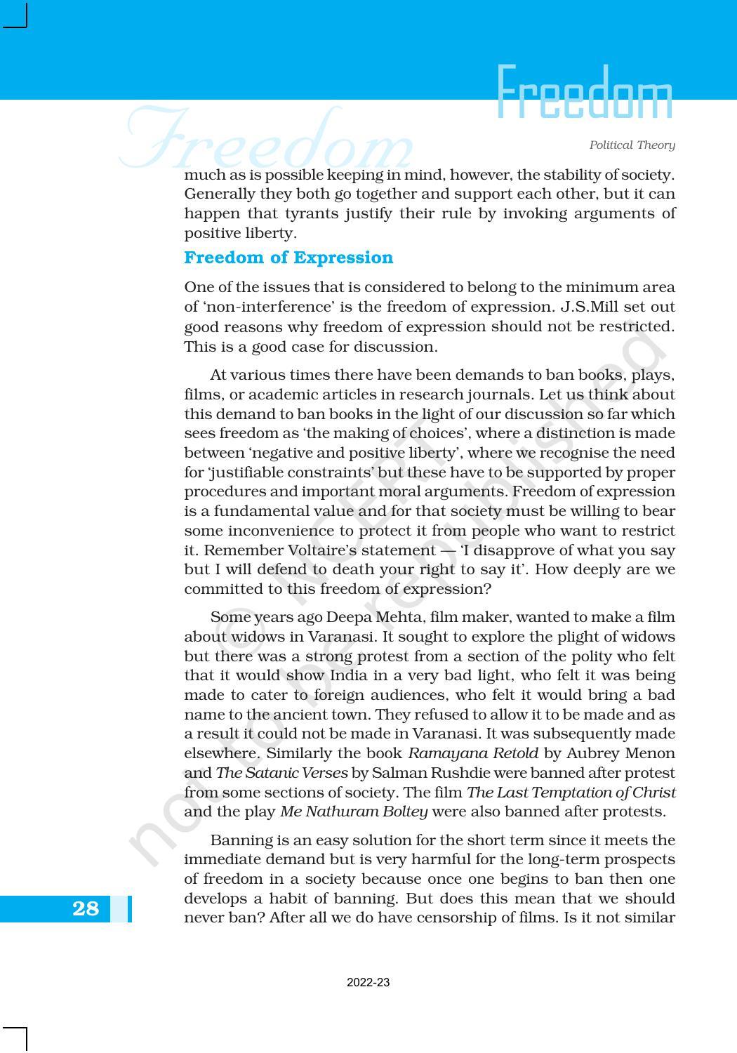 NCERT Book for Class 11 Political Science (Political Theory) Chapter 2 Freedom - Page 12