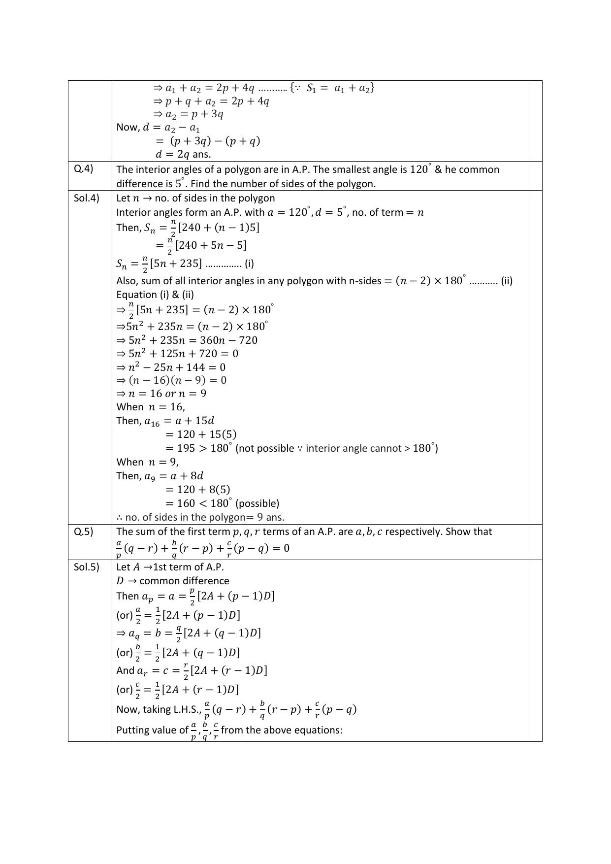 CBSE Worksheets for Class 11 Mathematics Sequences and Series Assignment 7 - Page 2