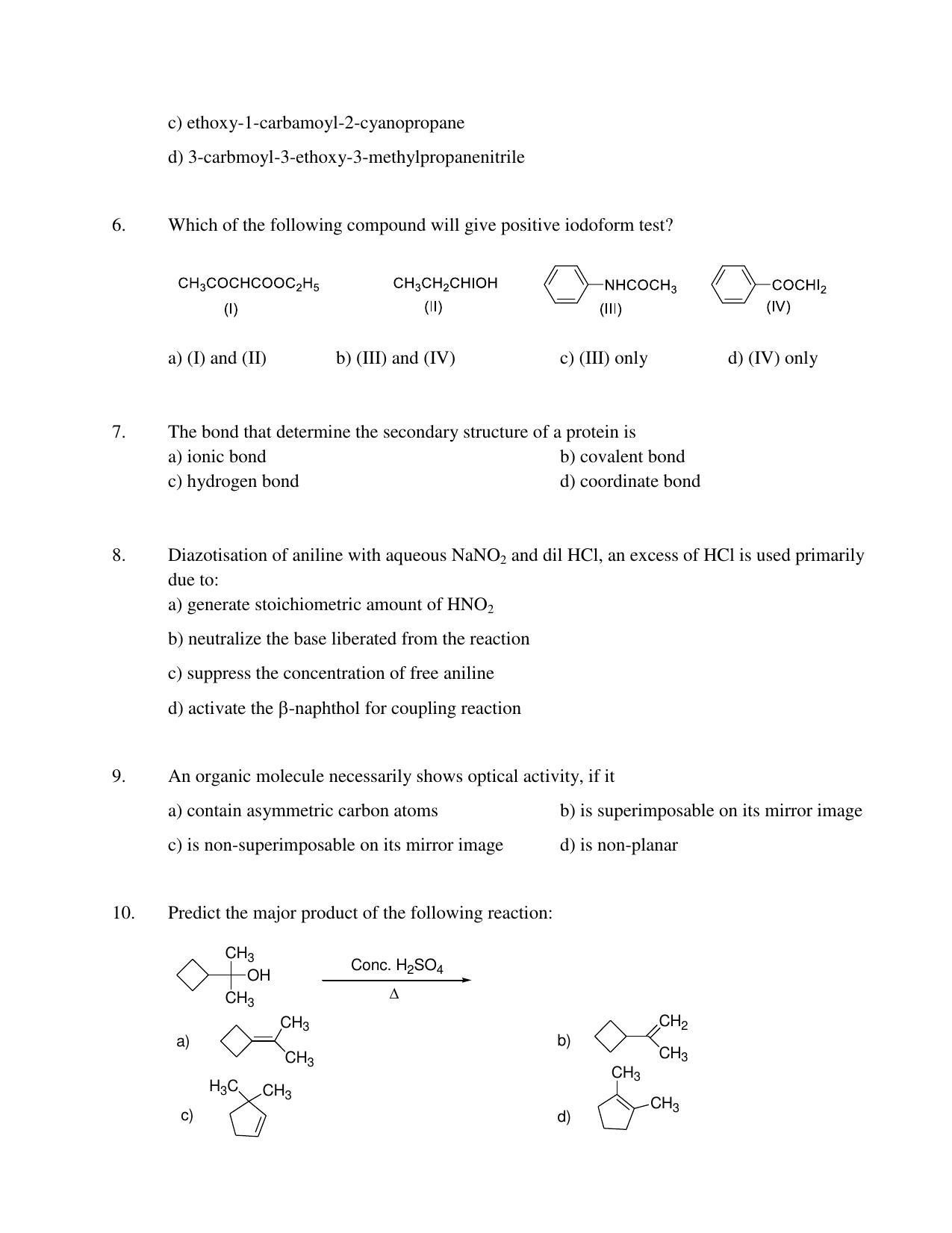 OJEE 2014 Chemistry Pharmacy BAMS BHMS MCA dual degree