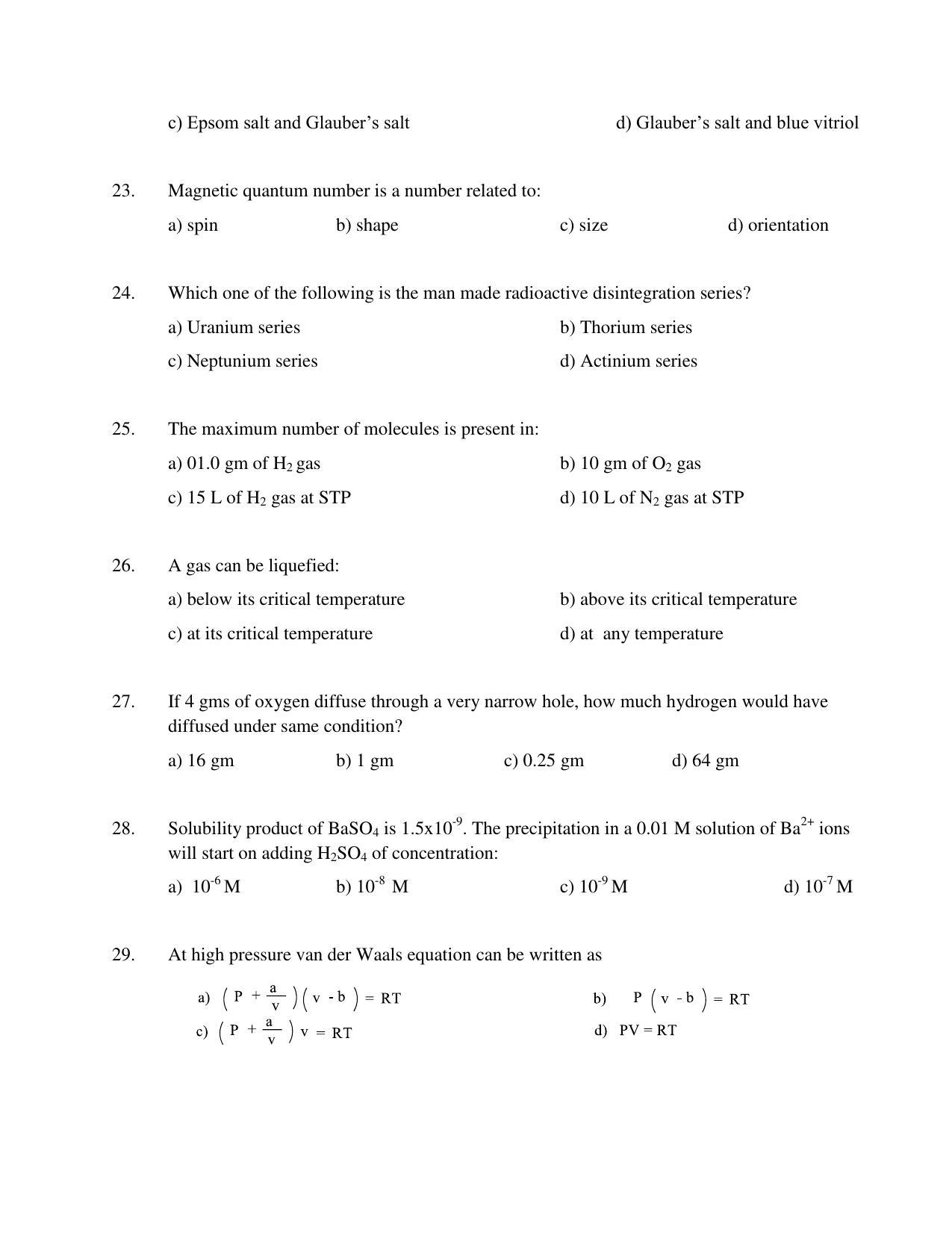 OJEE 2014 Chemistry Pharmacy BAMS BHMS MCA dual degree