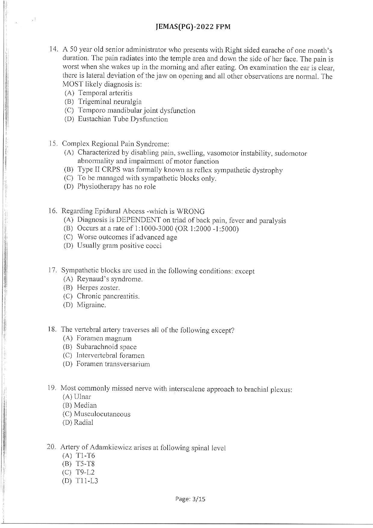 WBJEEB JEMAS (PG) 2022 FPM Question Paper - Page 5