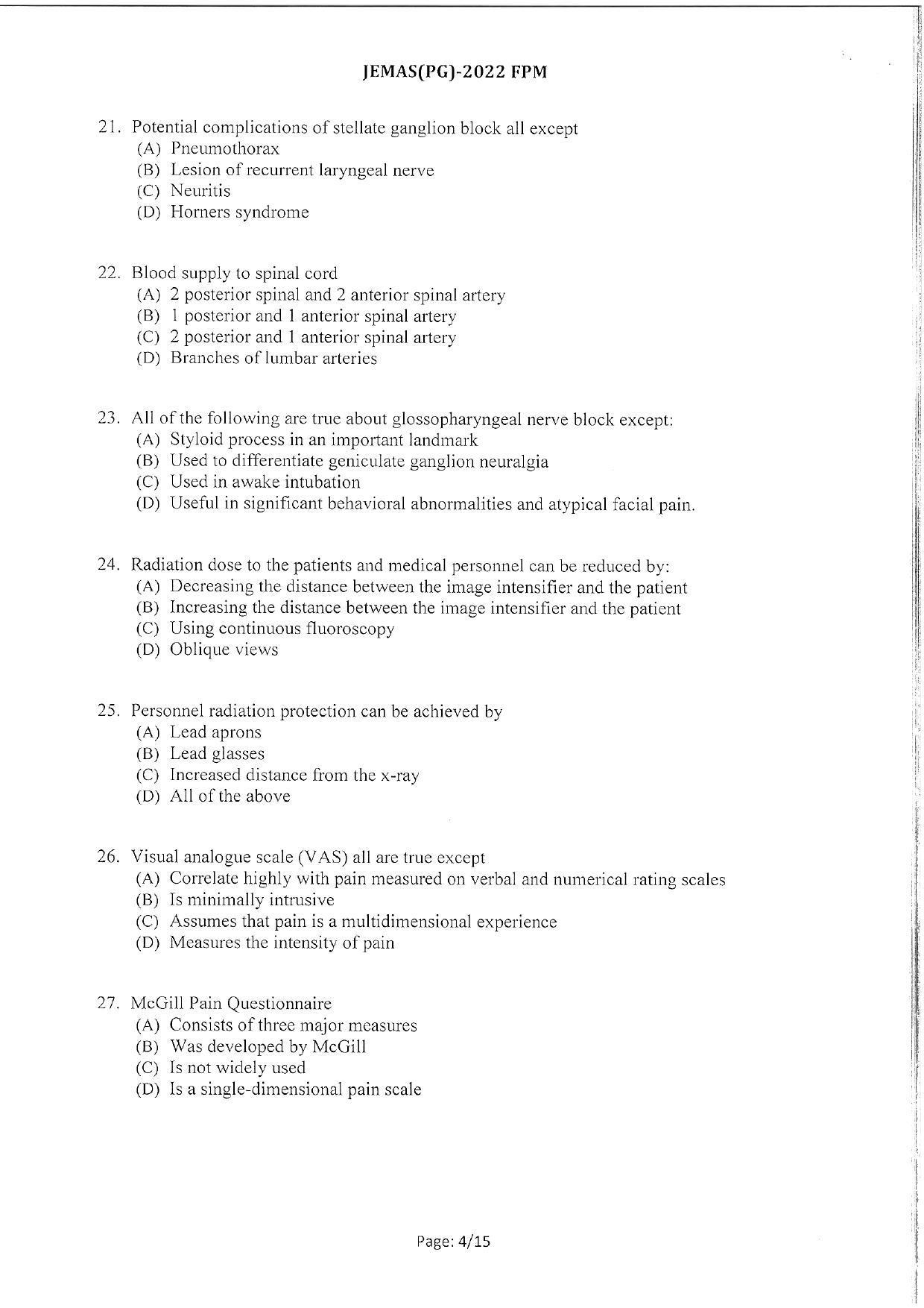 WBJEEB JEMAS (PG) 2022 FPM Question Paper - Page 6