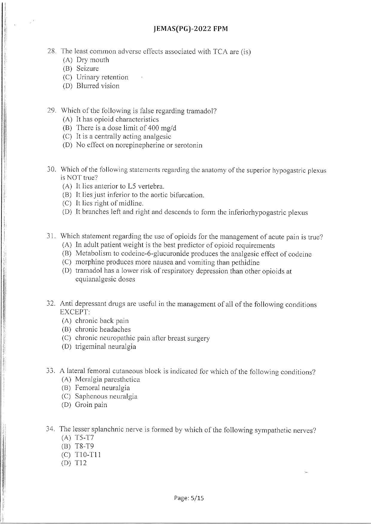 WBJEEB JEMAS (PG) 2022 FPM Question Paper - Page 7
