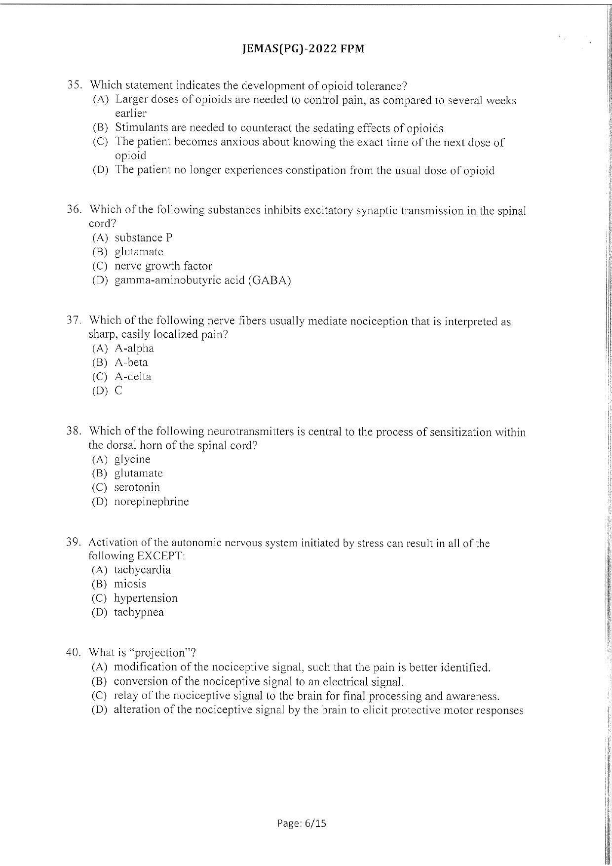 WBJEEB JEMAS (PG) 2022 FPM Question Paper - Page 8