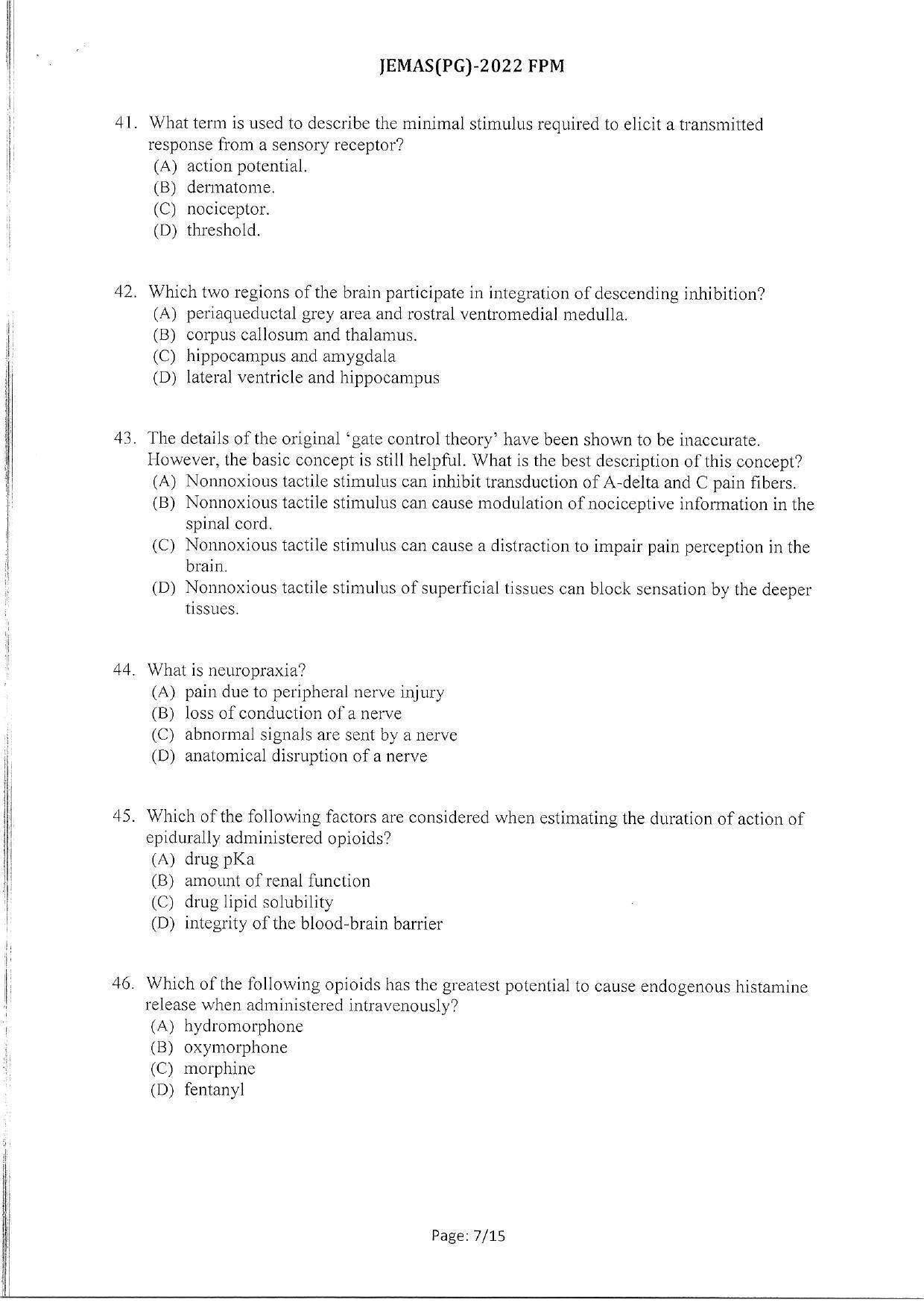 WBJEEB JEMAS (PG) 2022 FPM Question Paper - Page 9