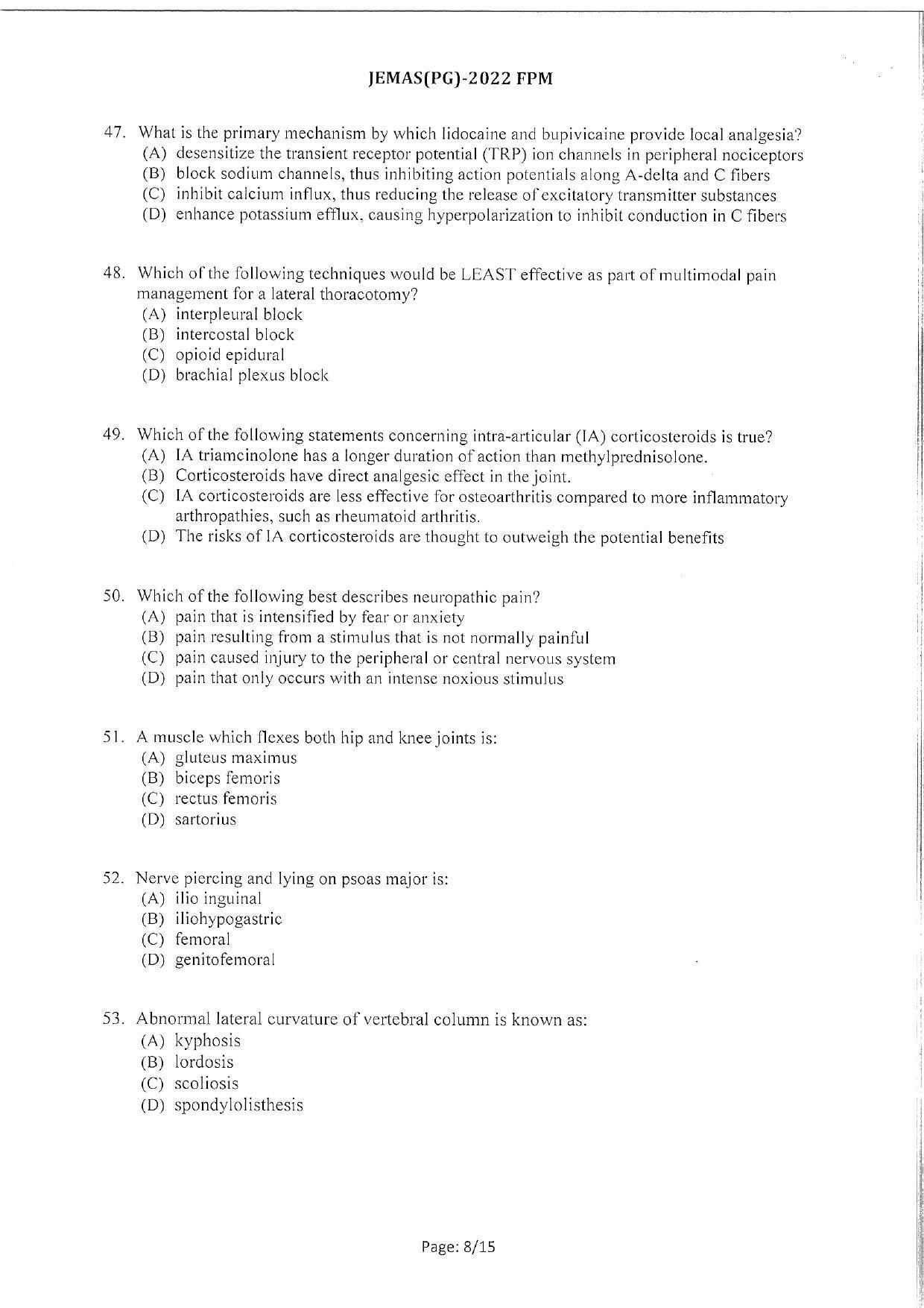 WBJEEB JEMAS (PG) 2022 FPM Question Paper - Page 10