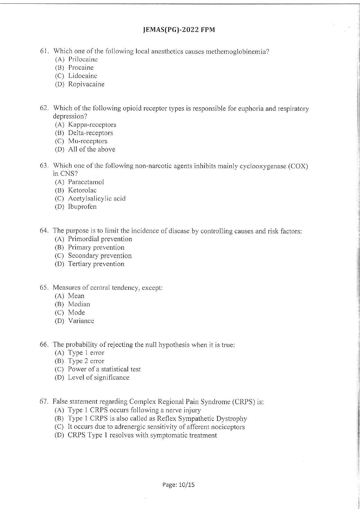 WBJEEB JEMAS (PG) 2022 FPM Question Paper - Page 12