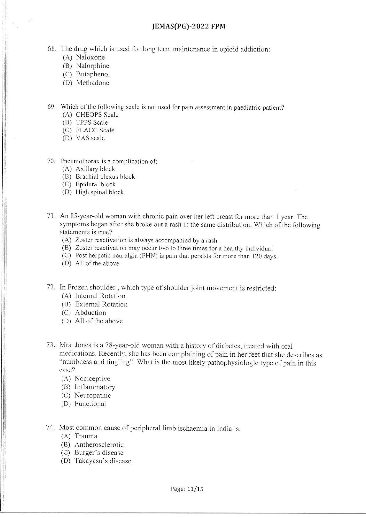 WBJEEB JEMAS (PG) 2022 FPM Question Paper - Page 13