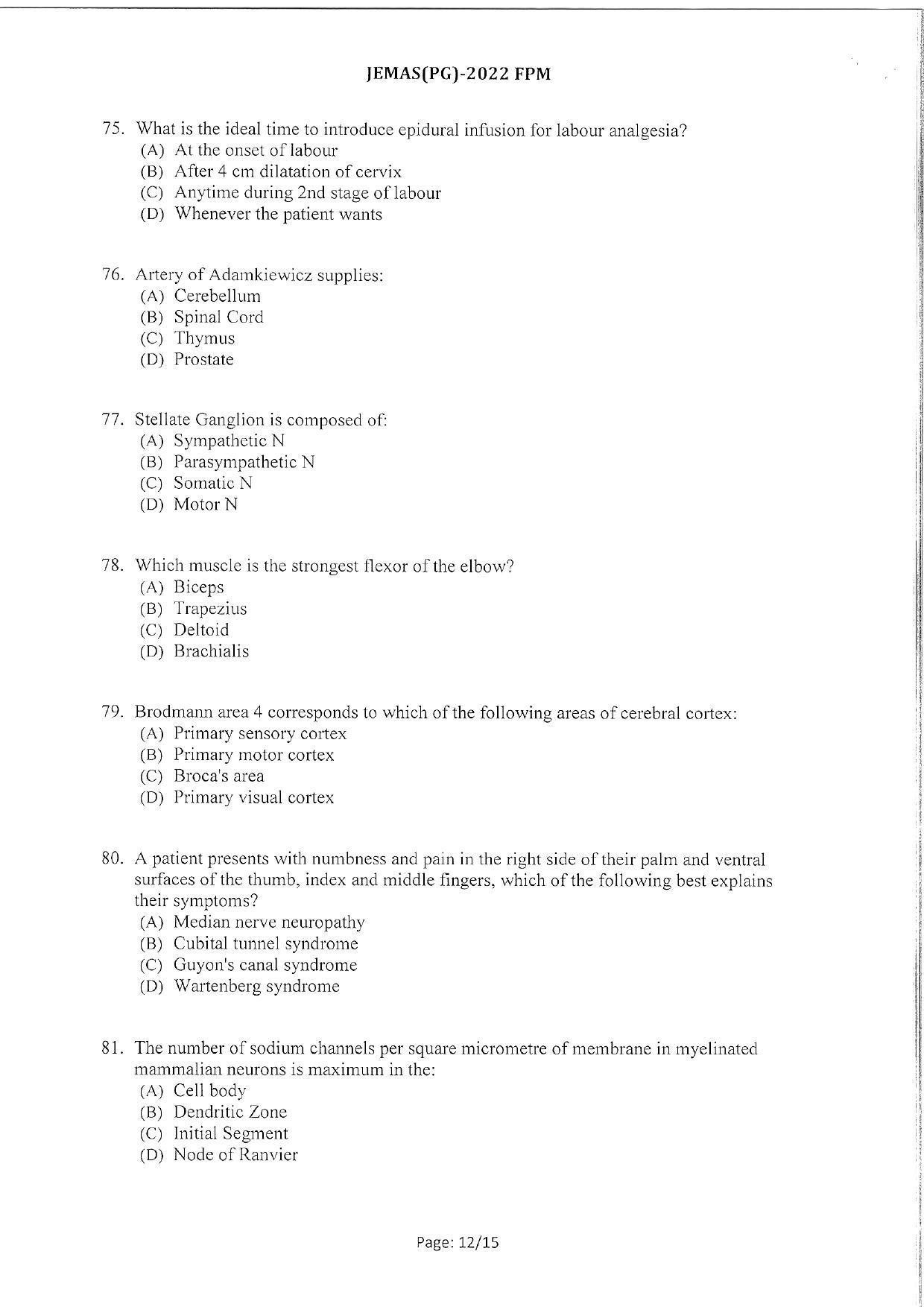 WBJEEB JEMAS (PG) 2022 FPM Question Paper - Page 14