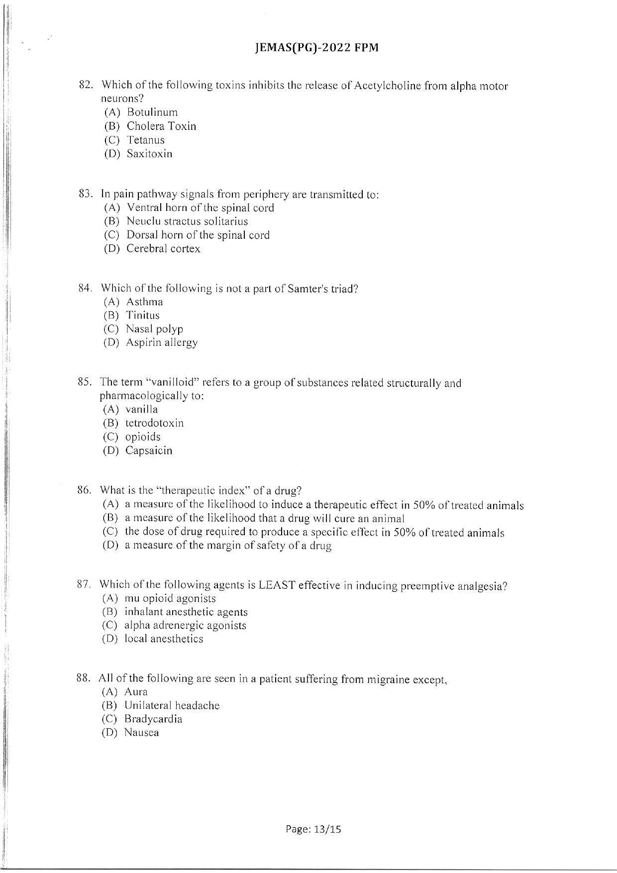 WBJEEB JEMAS (PG) 2022 FPM Question Paper - Page 15