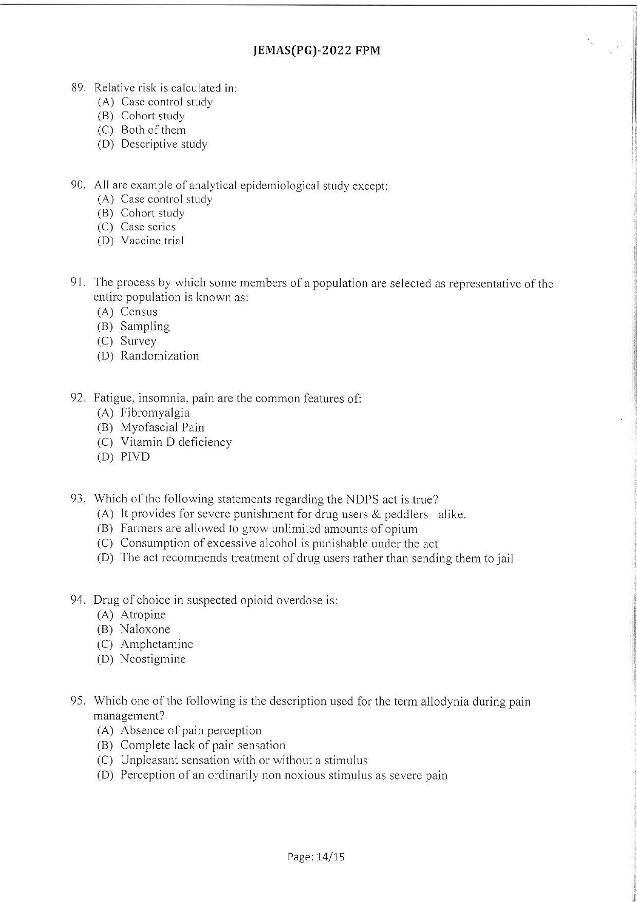 WBJEEB JEMAS (PG) 2022 FPM Question Paper - Page 16