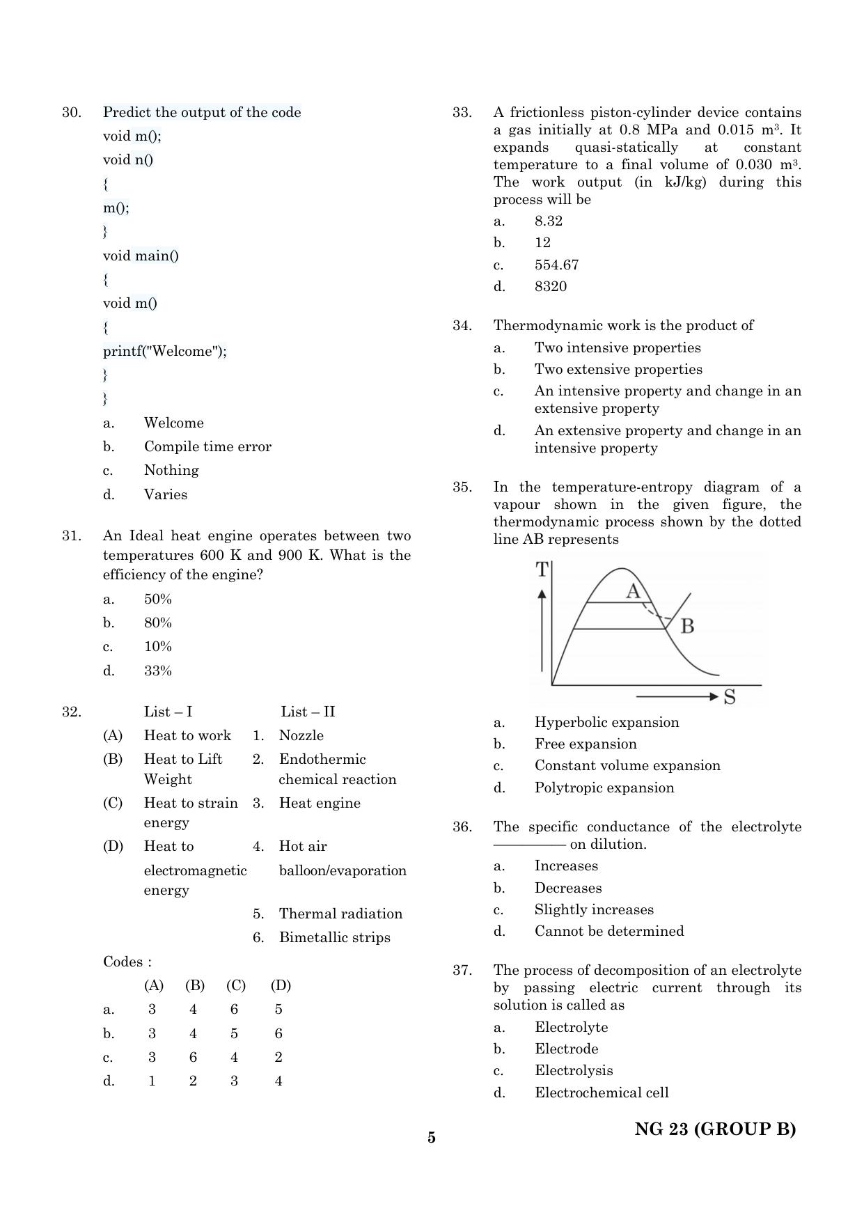 CEETA PG 2023 M.E / M.TECH/ M.ARCH / M.PLAN (GROUP B) Question Paper ...