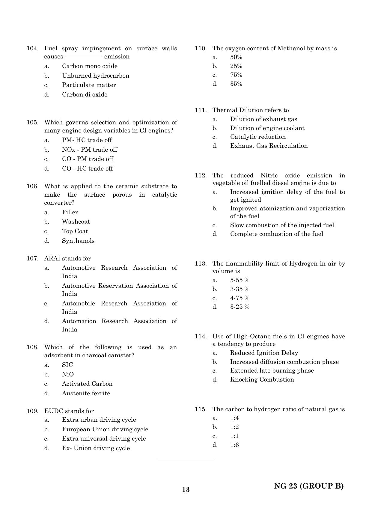 CEETA PG 2023 M.E / M.TECH/ M.ARCH / M.PLAN (GROUP B) Question Paper ...