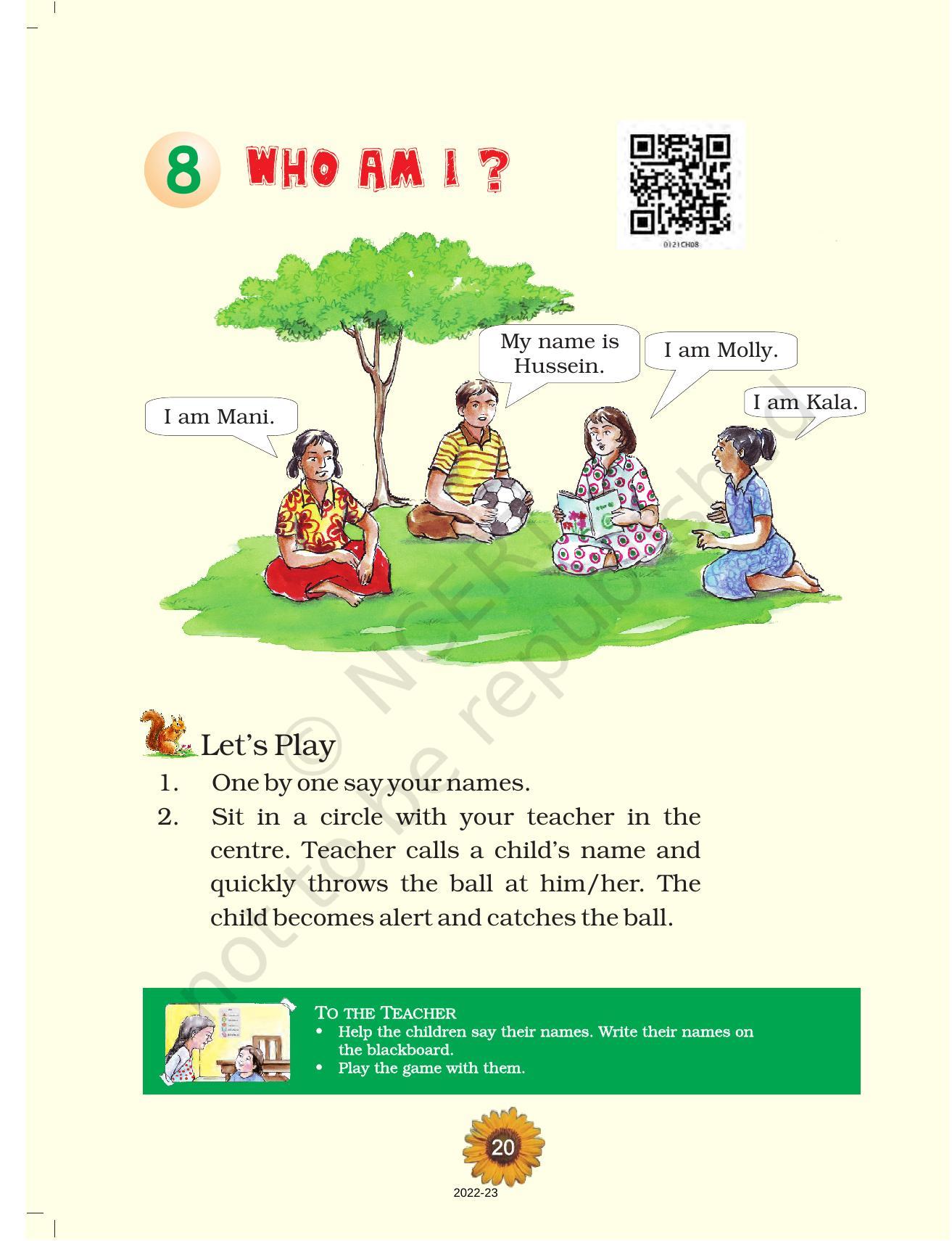 NCERT Book for Class 1 English (Raindrop):Unit 8-Who Am I ? - Page 1