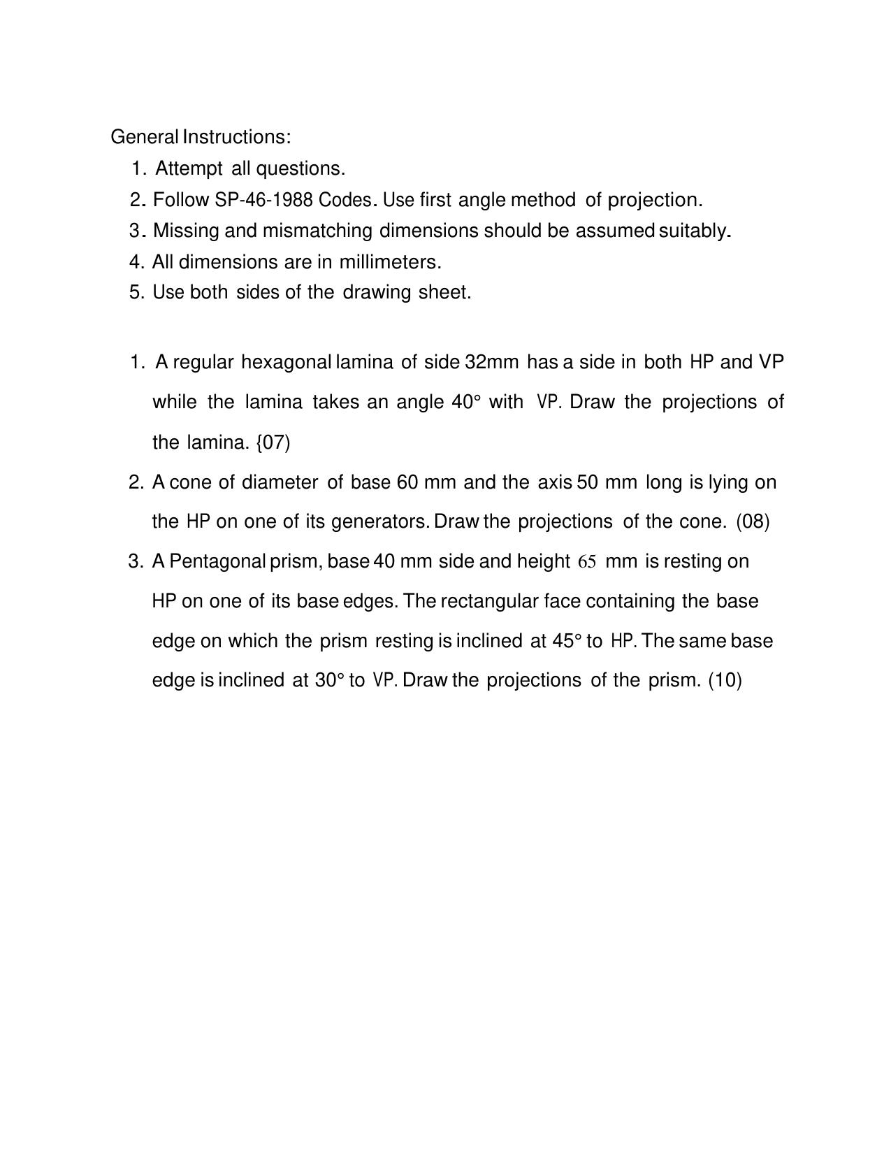 CBSE Worksheets for Class 11 Engineering Graphics Assignment - Page 4