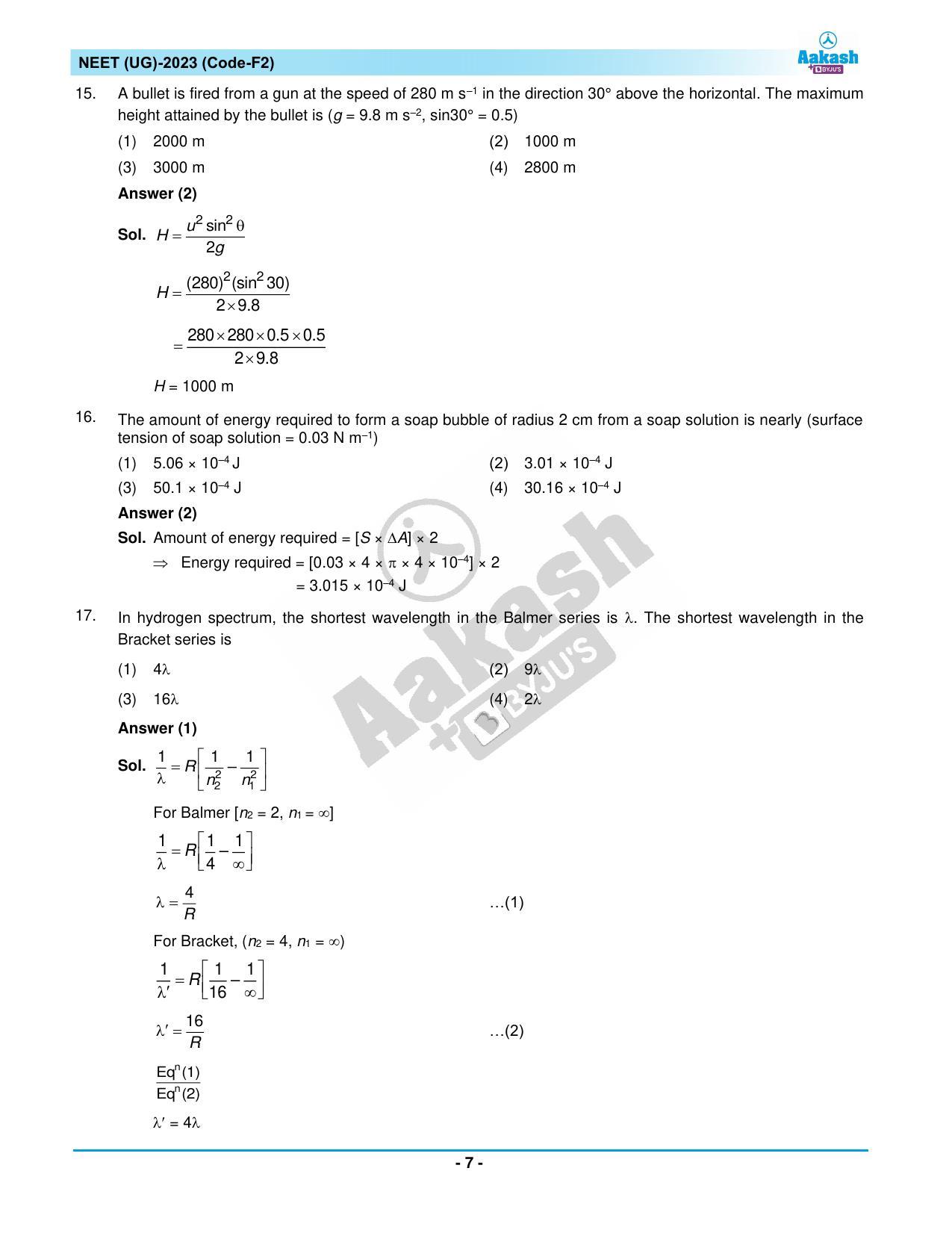 NEET 2023 Question Paper F2 - IndCareer Docs