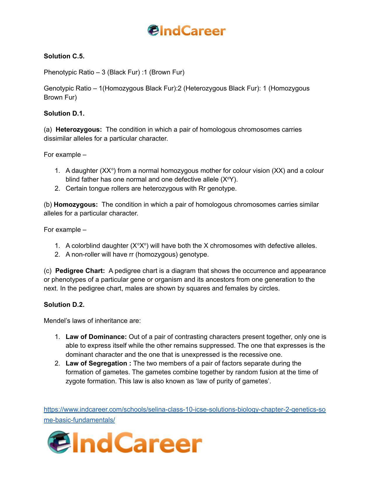 Selina Class 10 Icse Solutions Biology Chapter 2 Genetics Some Basic