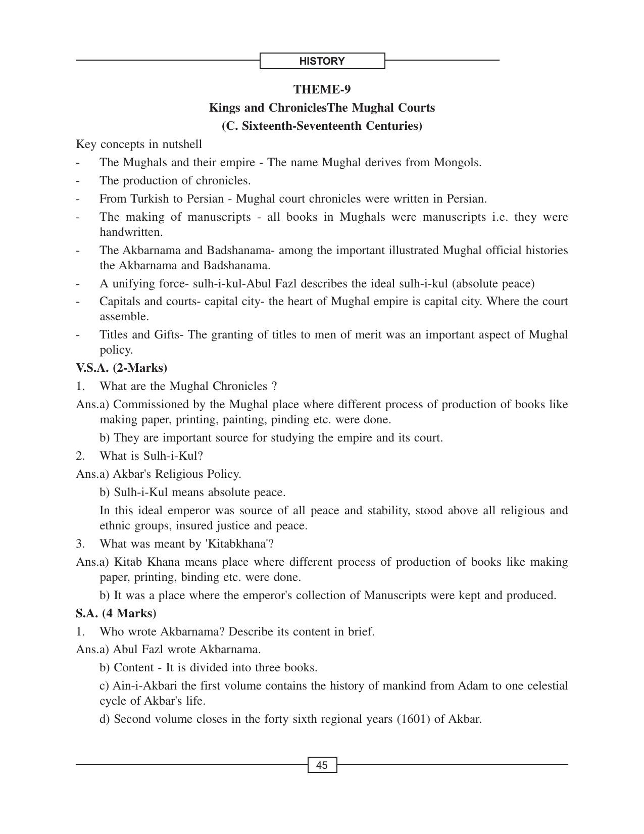 CBSE Class 12 History Kings Chronicles Mughal Courts - Page 1