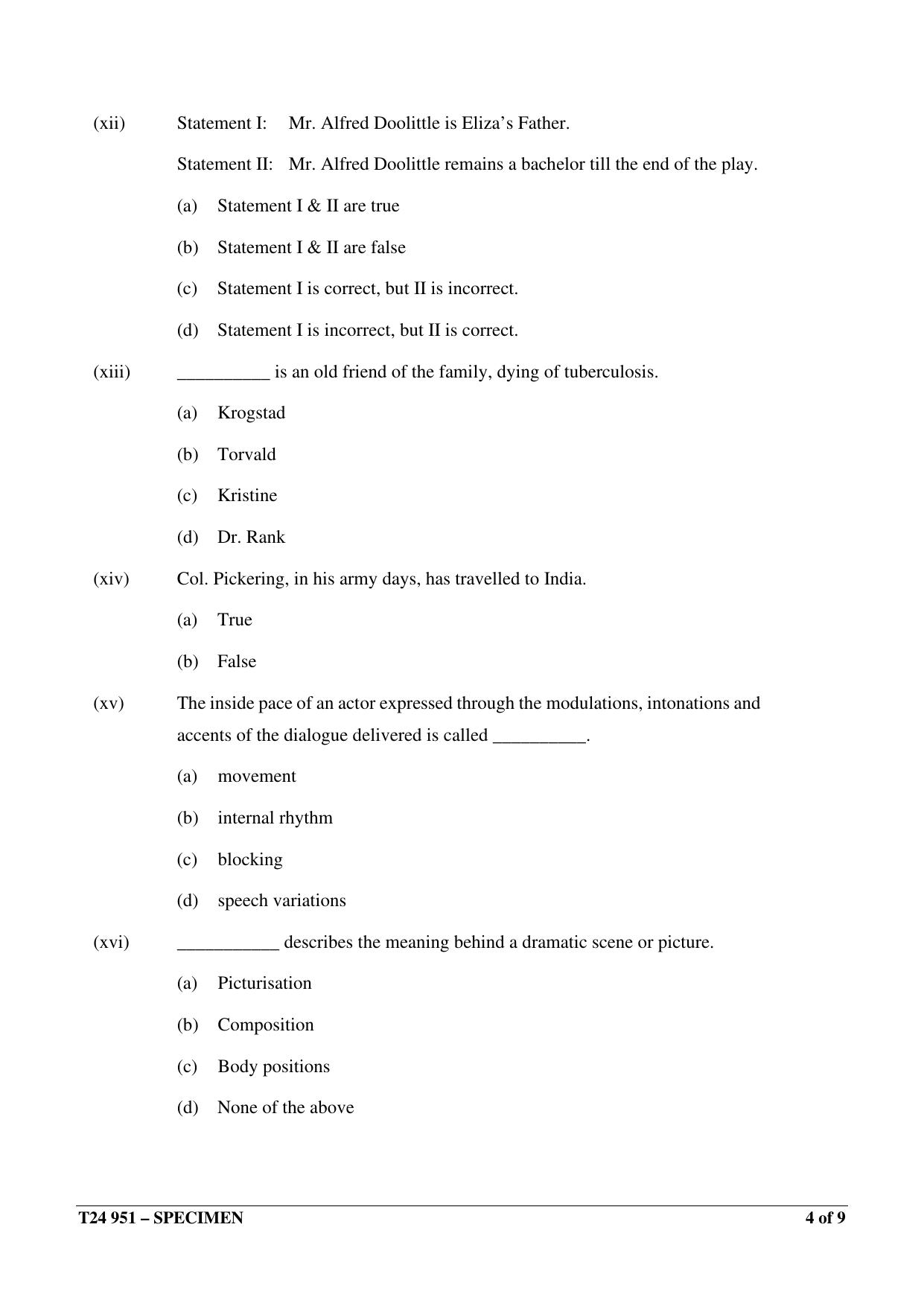 ICSE Class 10  2024 DRAMA Sample Paper - Page 4
