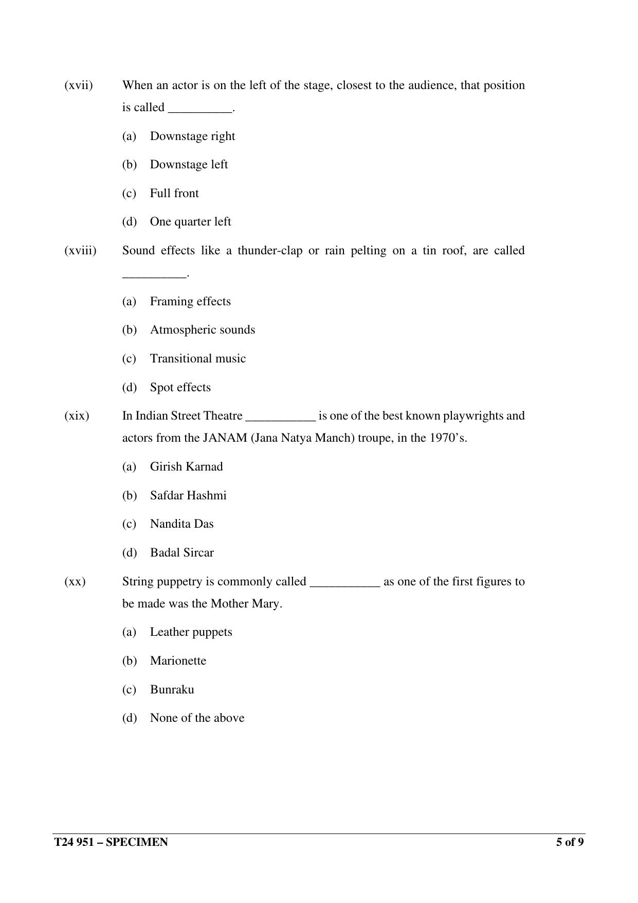 ICSE Class 10  2024 DRAMA Sample Paper - Page 5
