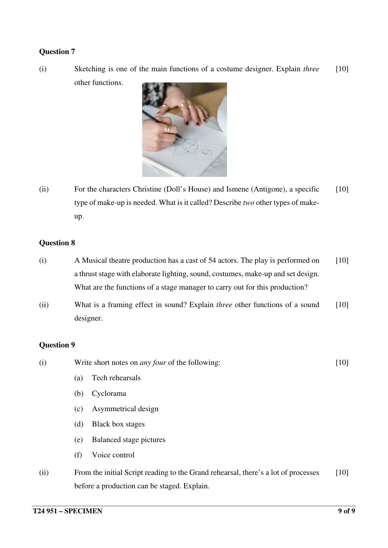 ICSE Class 10  2024 DRAMA Sample Paper - Page 9