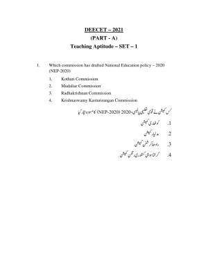 AP DEECET Biological Science (Urdu Medium) 2021 Question Paper