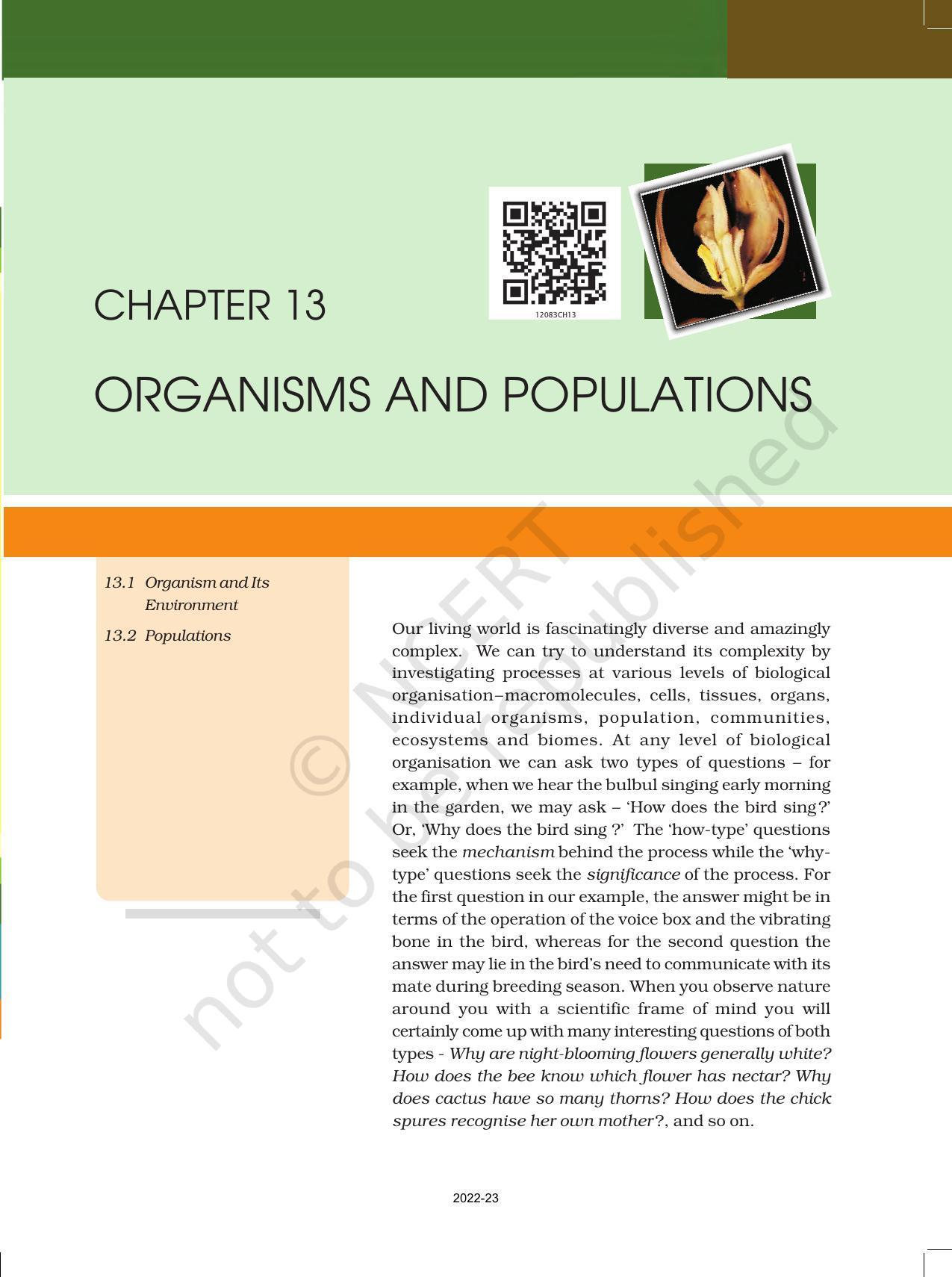 NCERT Book for Class 12 Biology Chapter 13 Organisms and Populations - Page 3