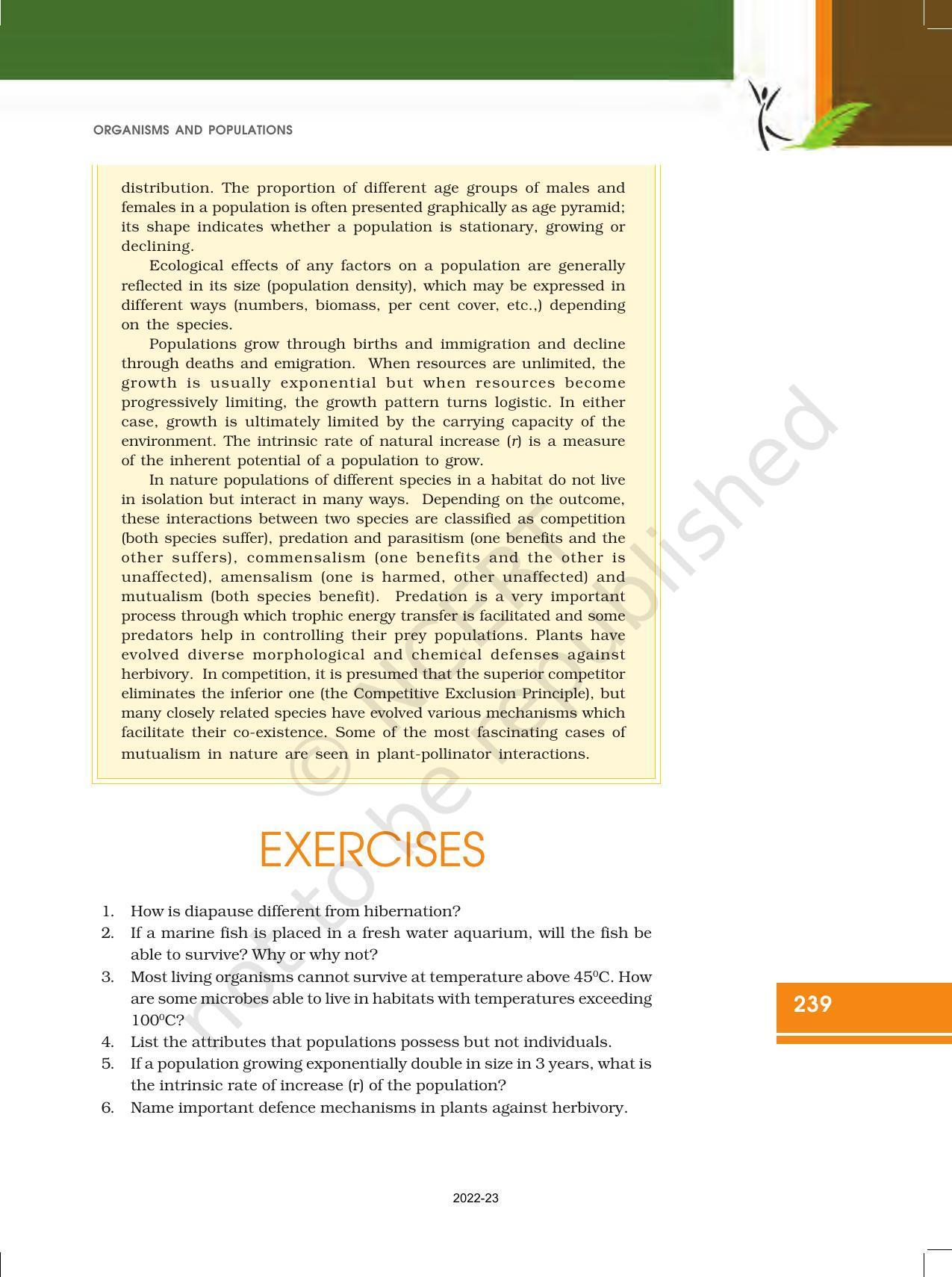 NCERT Book for Class 12 Biology Chapter 13 Organisms and Populations - Page 23
