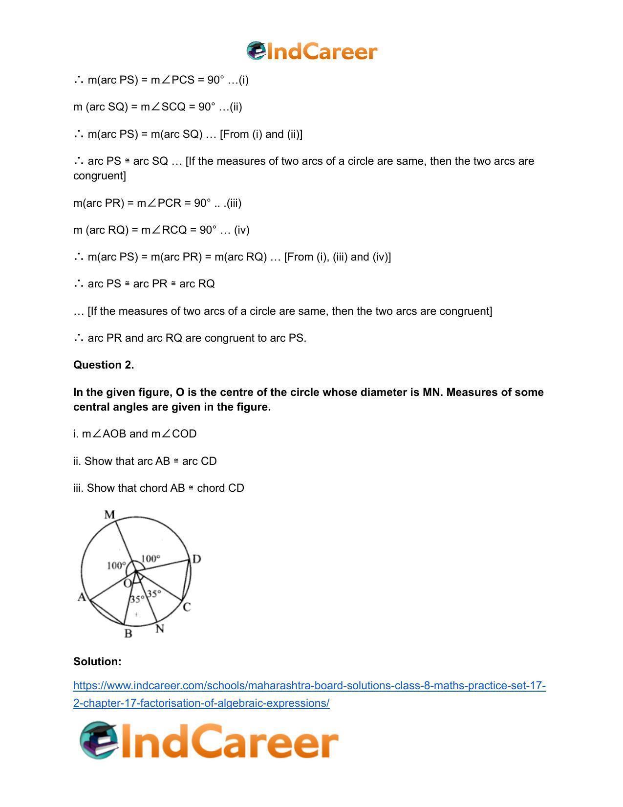 Maharashtra Board Solutions Class 8-Maths (Practice Set 17.2): Chapter 17- Factorisation of Algebraic Expressions - Page 3