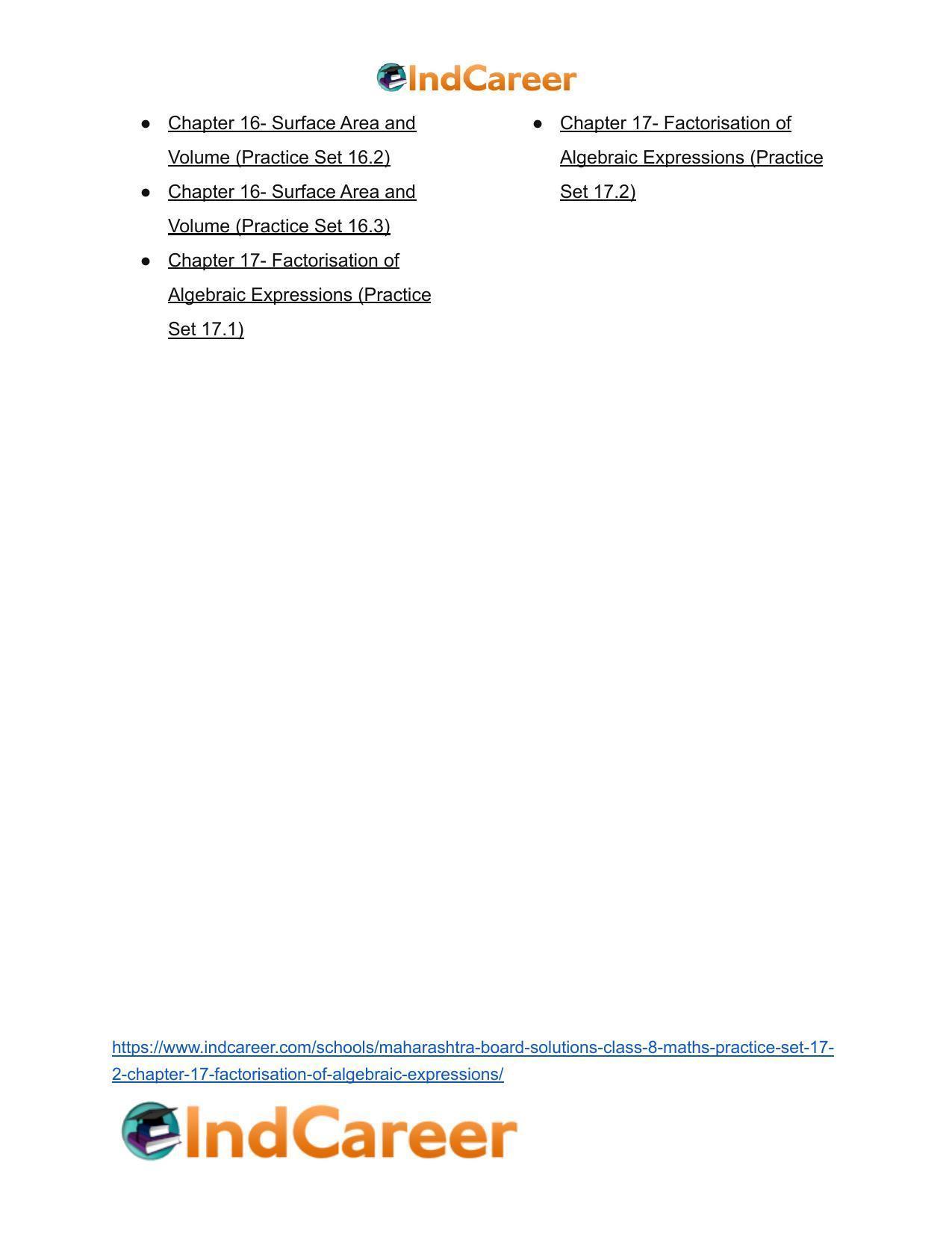 Maharashtra Board Solutions Class 8-Maths (Practice Set 17.2): Chapter 17- Factorisation of Algebraic Expressions - Page 9