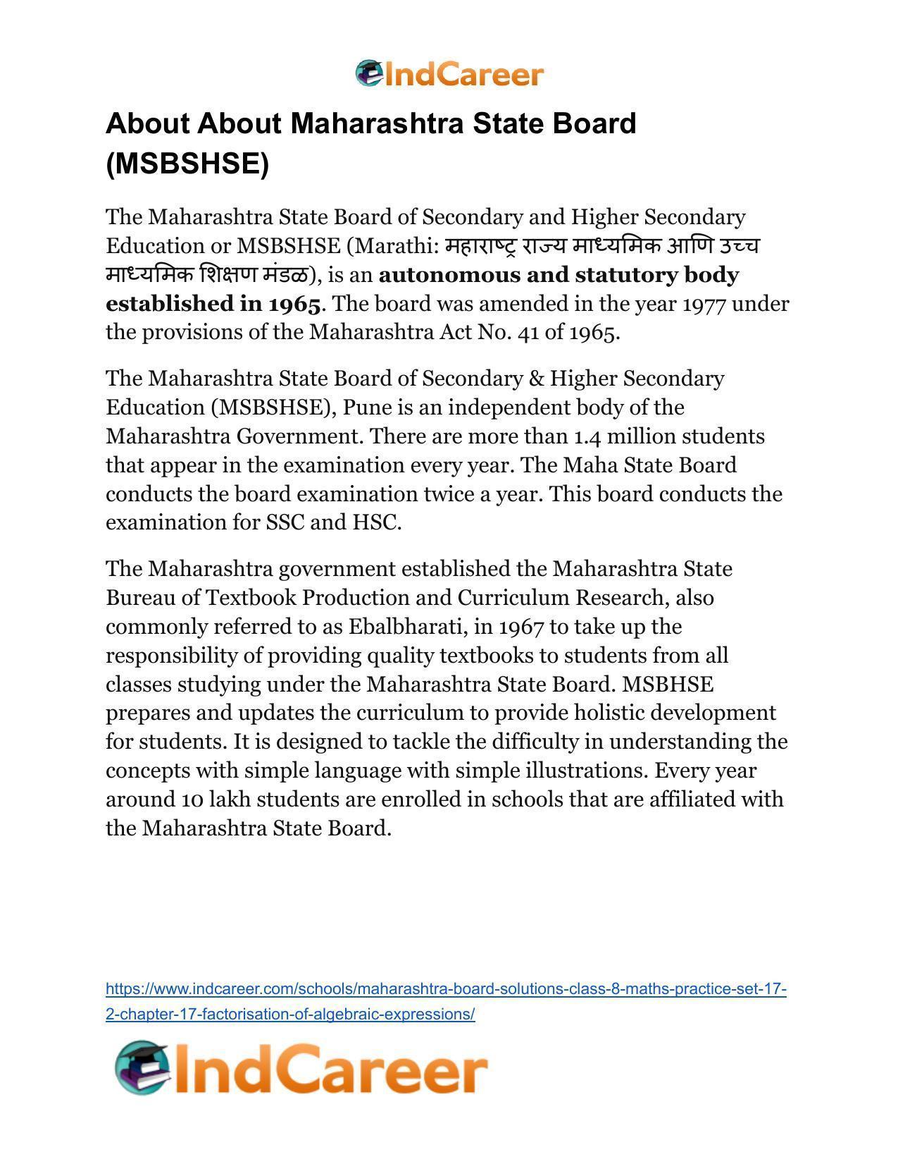 Maharashtra Board Solutions Class 8-Maths (Practice Set 17.2): Chapter 17- Factorisation of Algebraic Expressions - Page 10