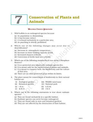 NCERT Exemplar Book for Class 8 Science: Chapter 7- Conservation of Plants and Animals