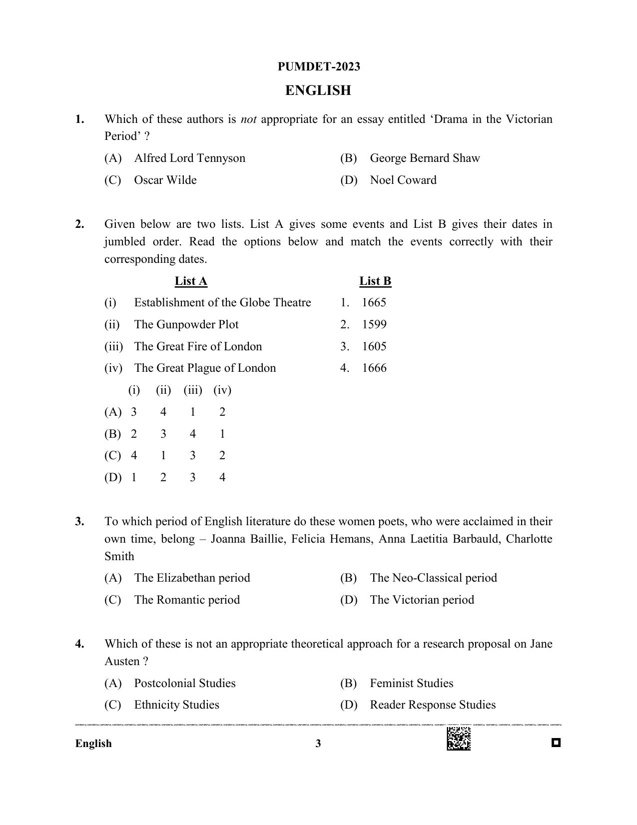 PUBDET 2023 English Question Paper - Page 3