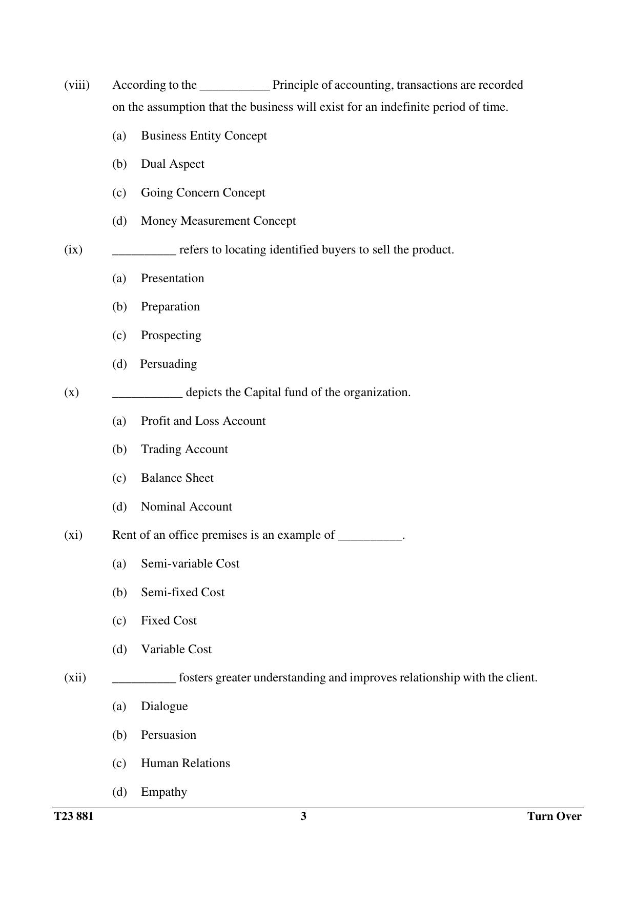 ICSE Class 10 COMMERCIAL APPLICATIONS 2023 Question Paper - Page 3