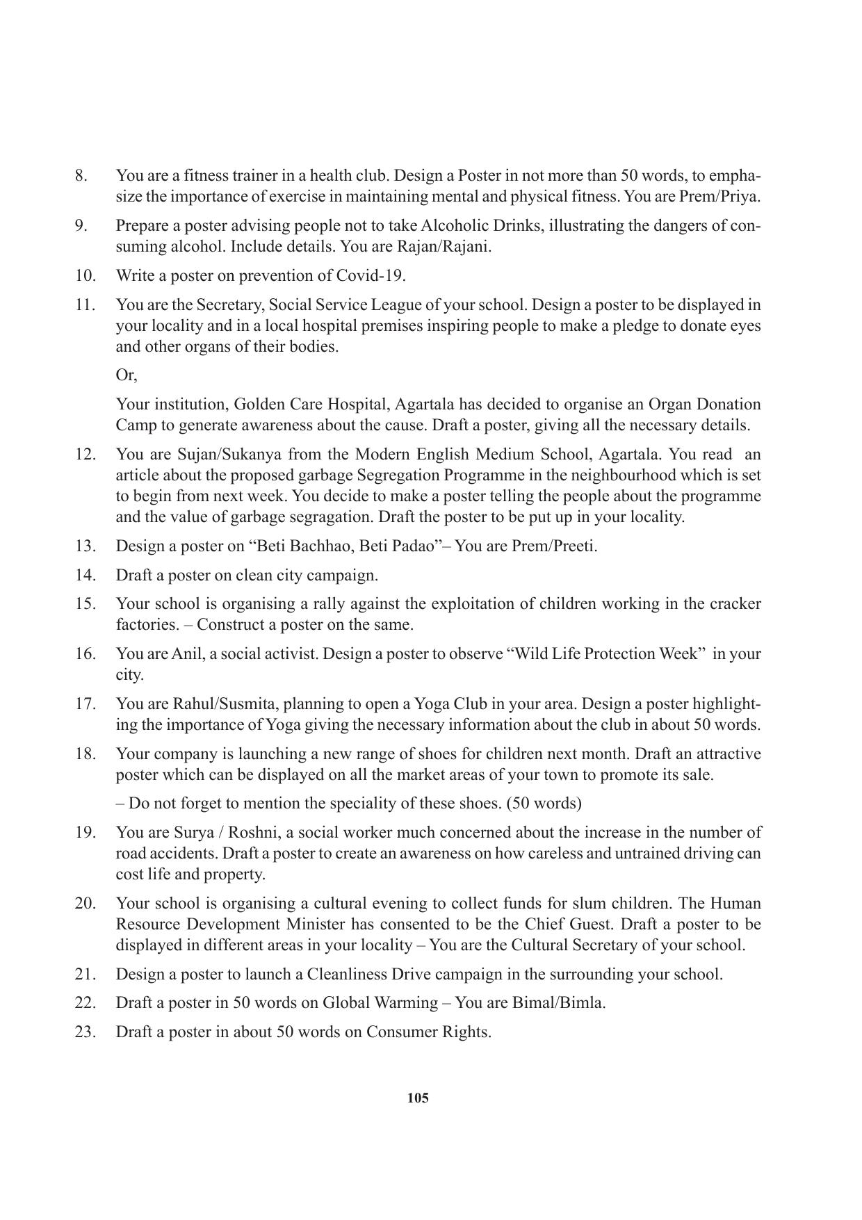 Tripura Board Class 12 English Workbooks - Page 105