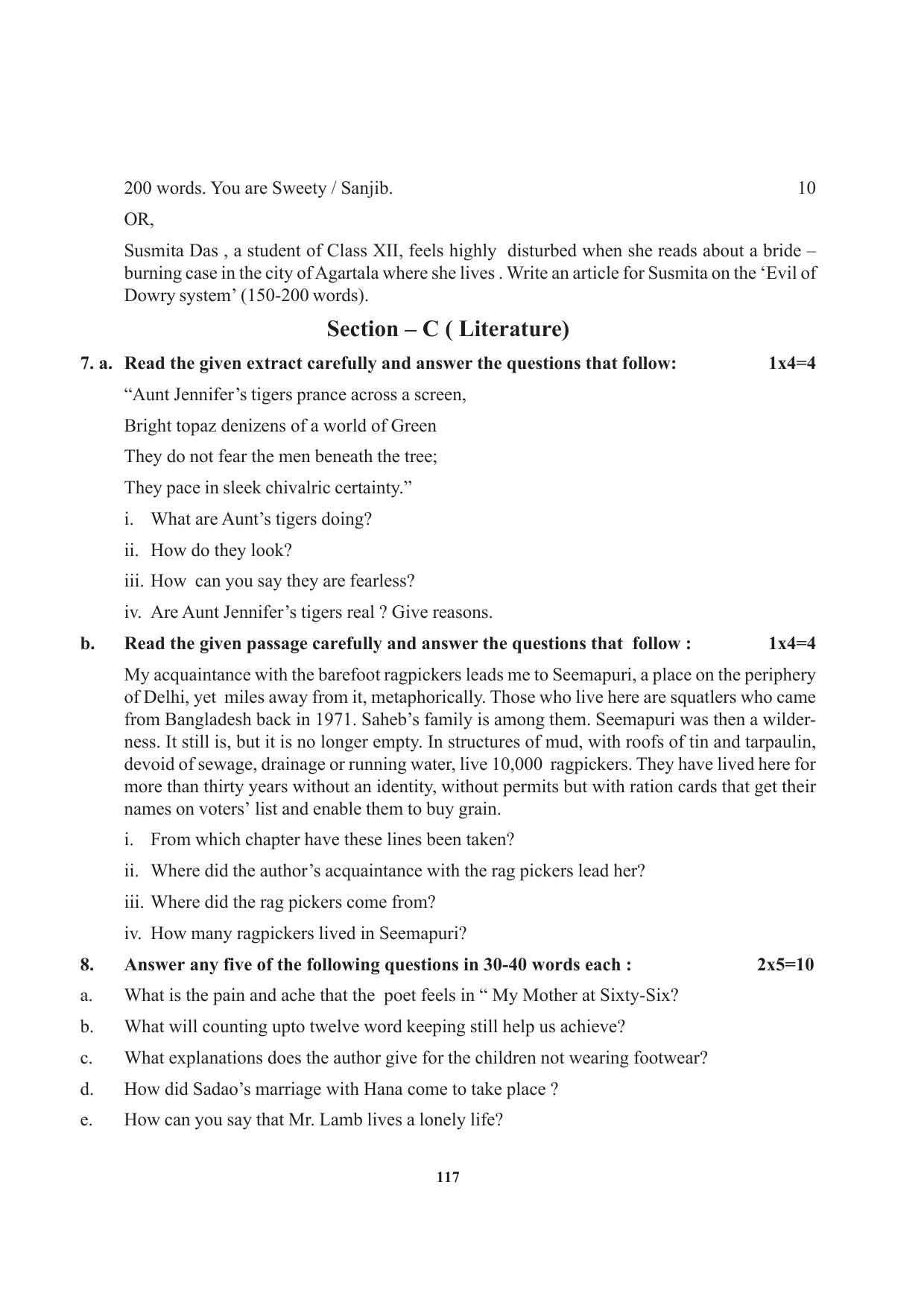 Tripura Board Class 12 English Workbooks - Page 117