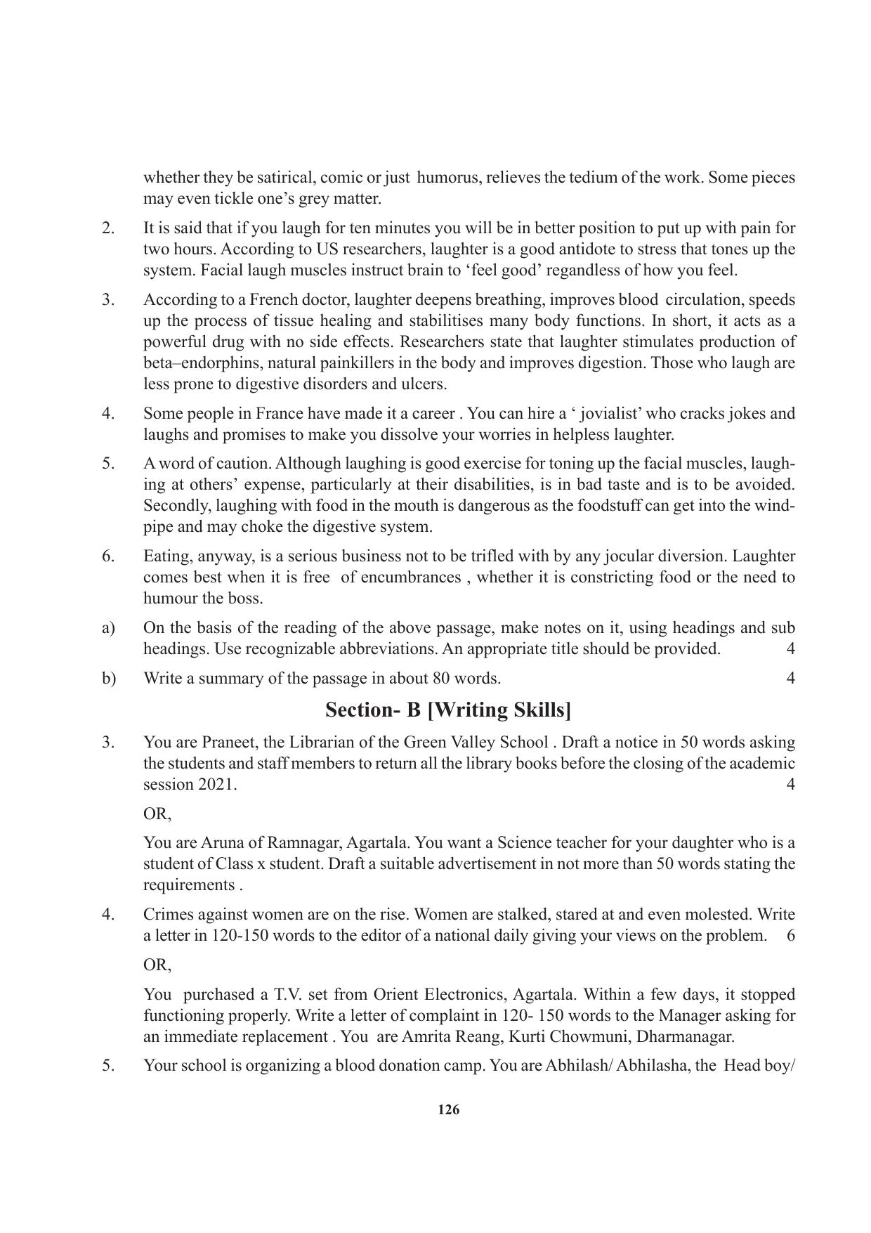 Tripura Board Class 12 English Workbooks - Page 126